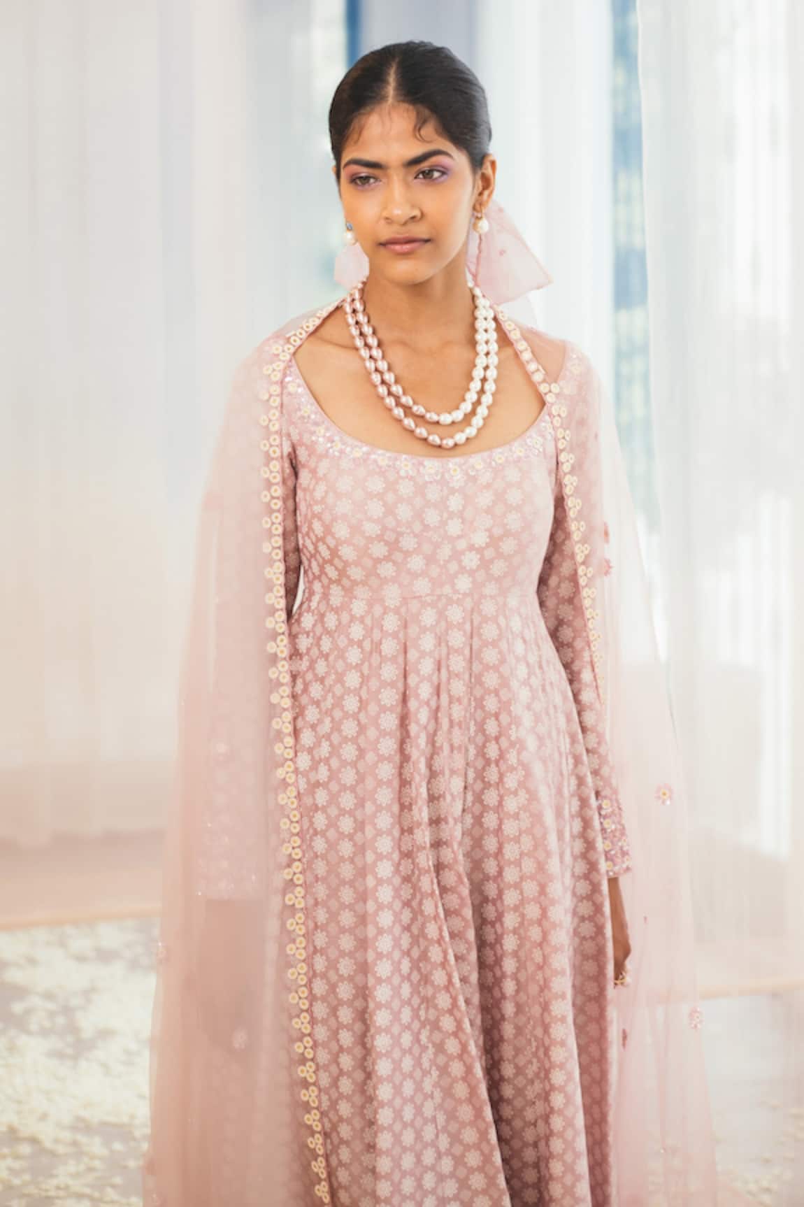 Madzin Printed Anarkali Set