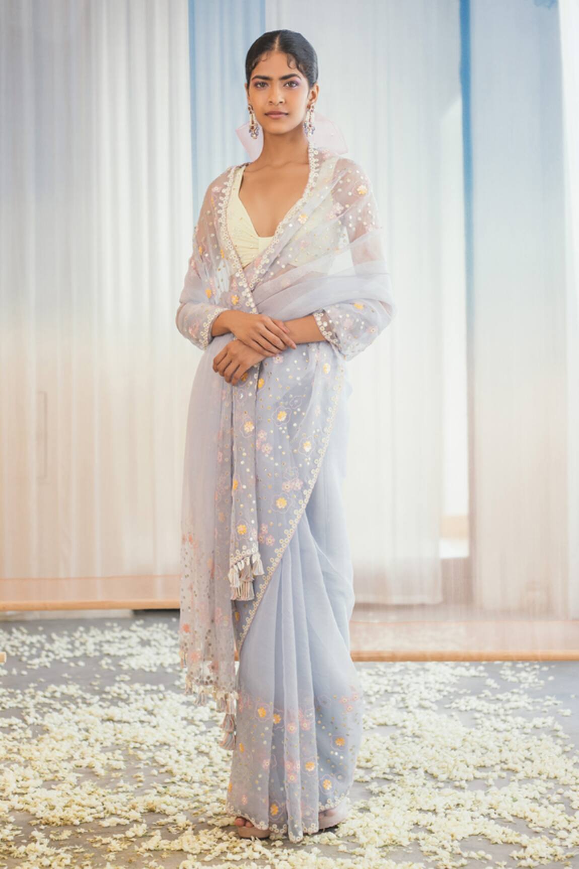 Madzin Embroidered Saree With Blouse 