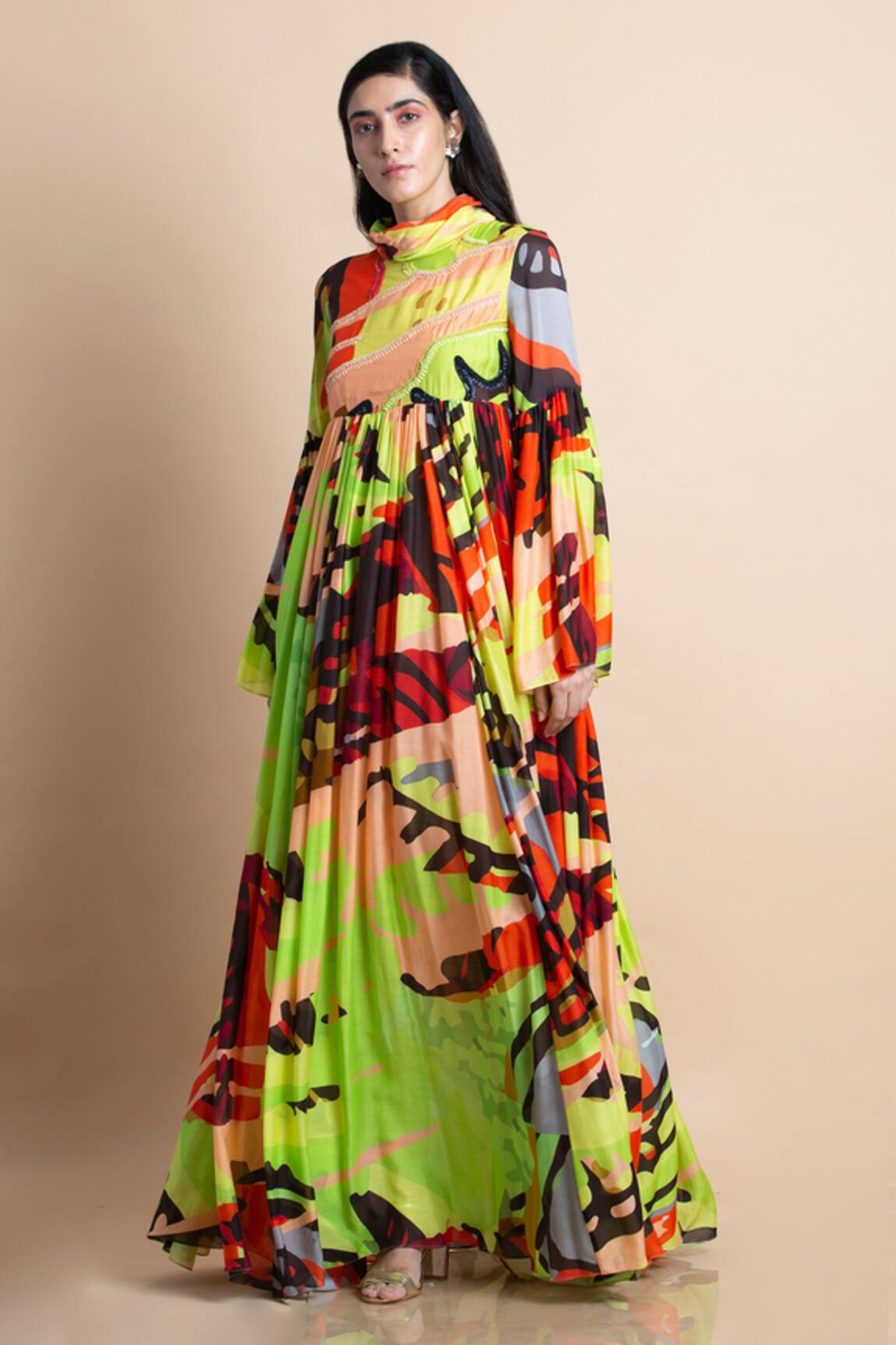 Saksham & Neharicka Printed Maxi Dress