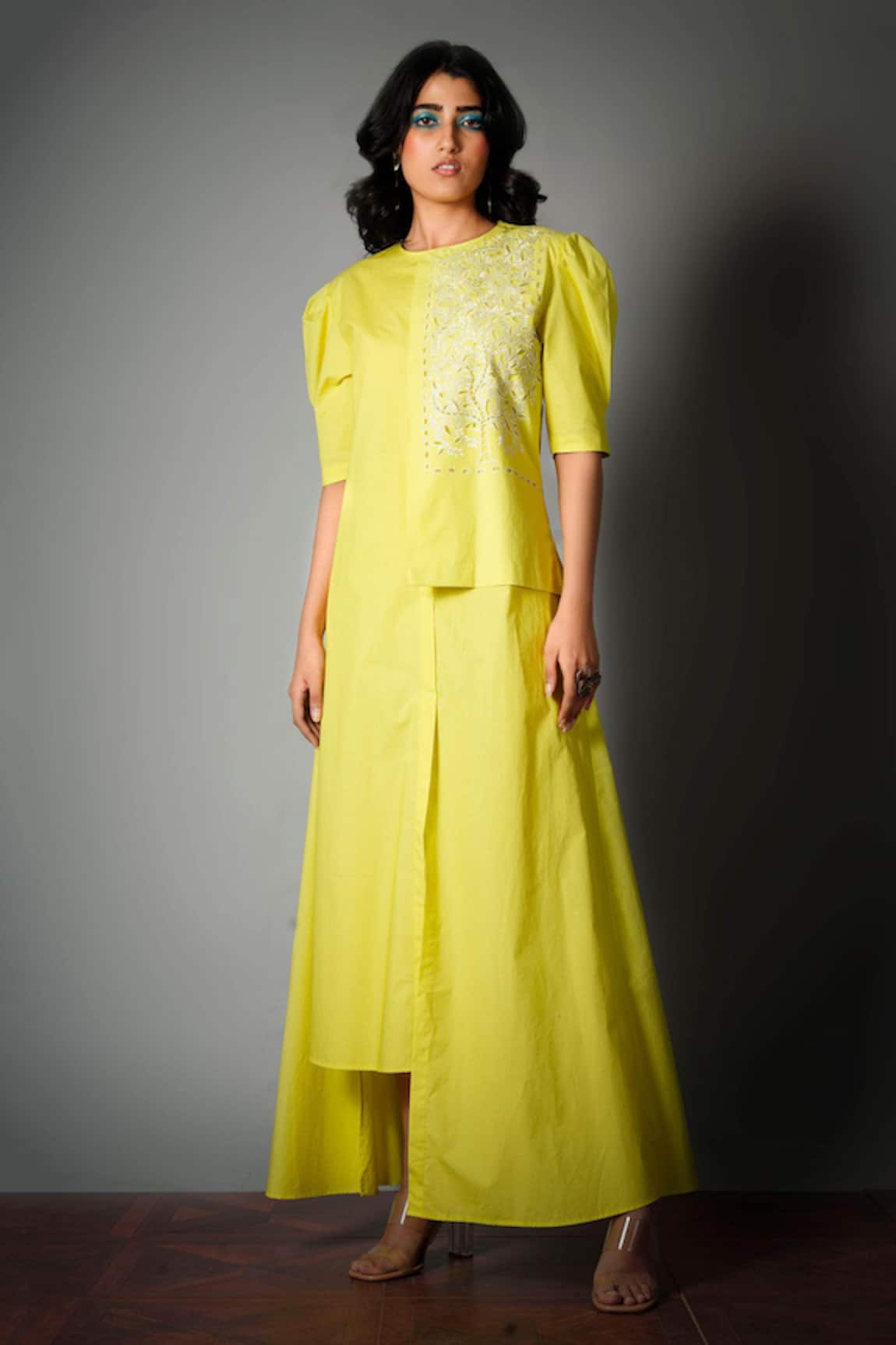 Saksham & Neharicka Embroidered Asymmetric Dress
