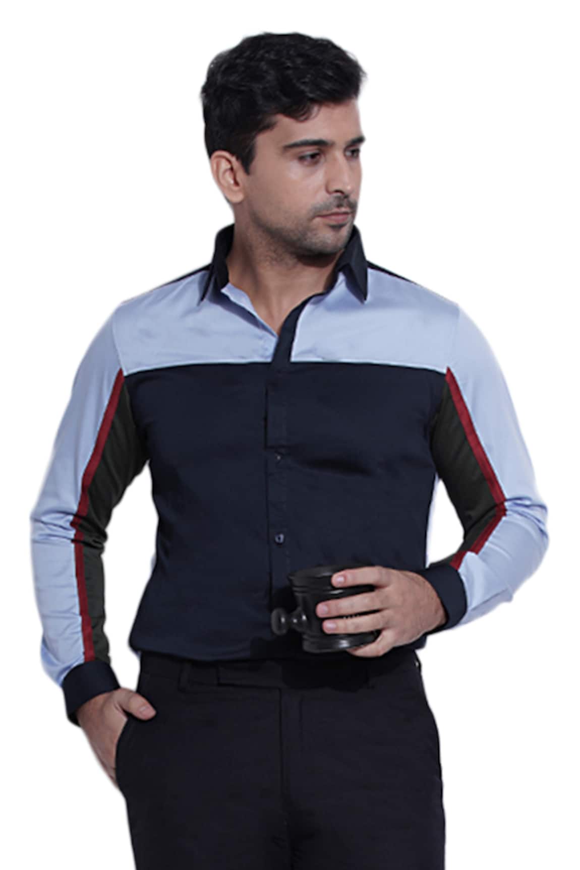 Abkasa Slim-Fit Colorblock Shirt