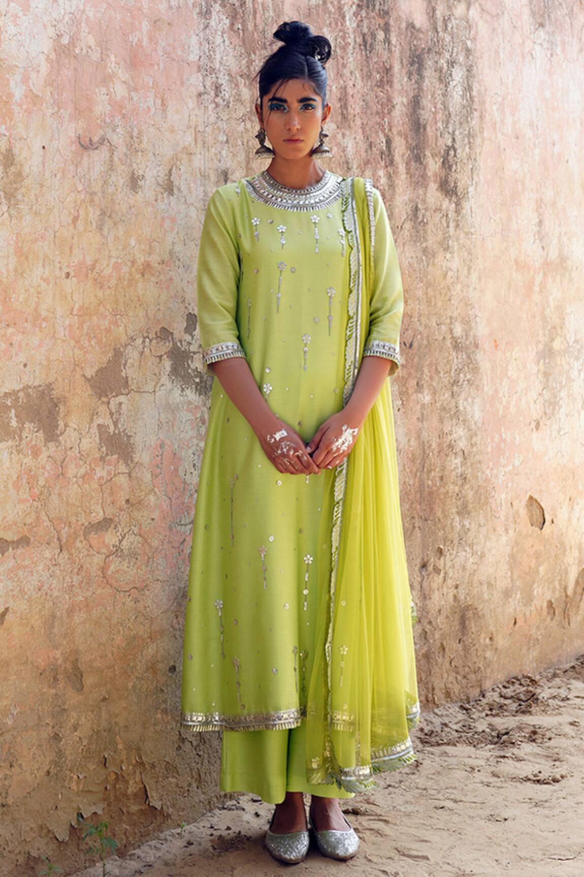 Saksham & Neharicka Chanderi Embroidered Kurta Set 