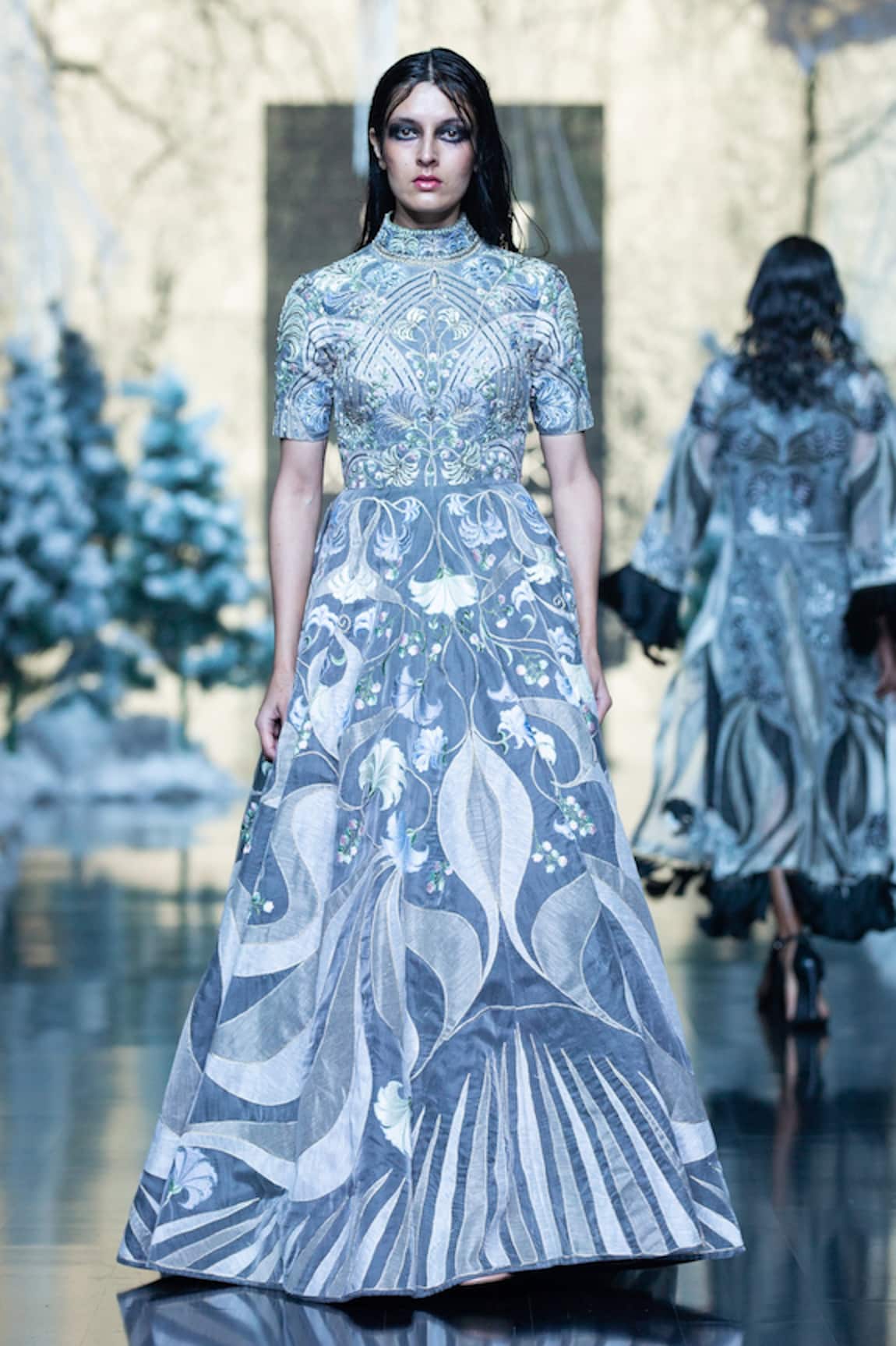Samant Chauhan Floral Embroidered Gown