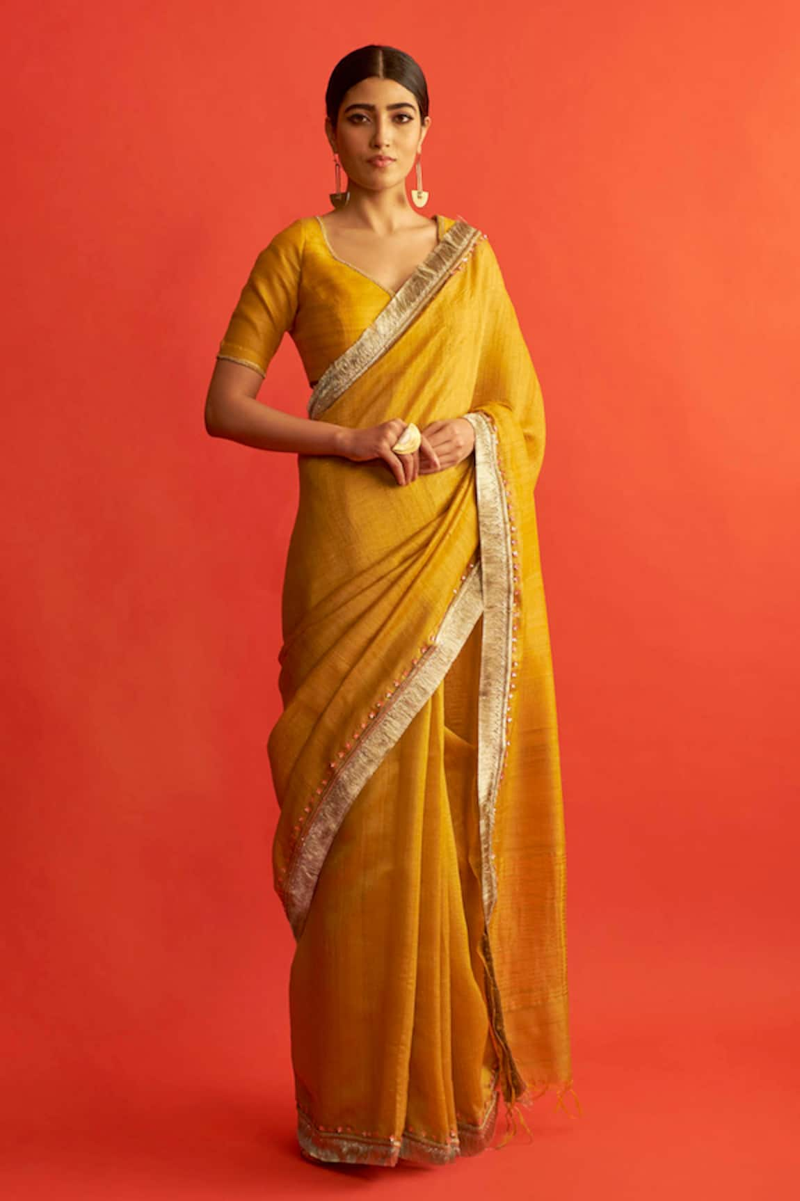 Saksham Neharicka Handwoven Tussar Silk Saree