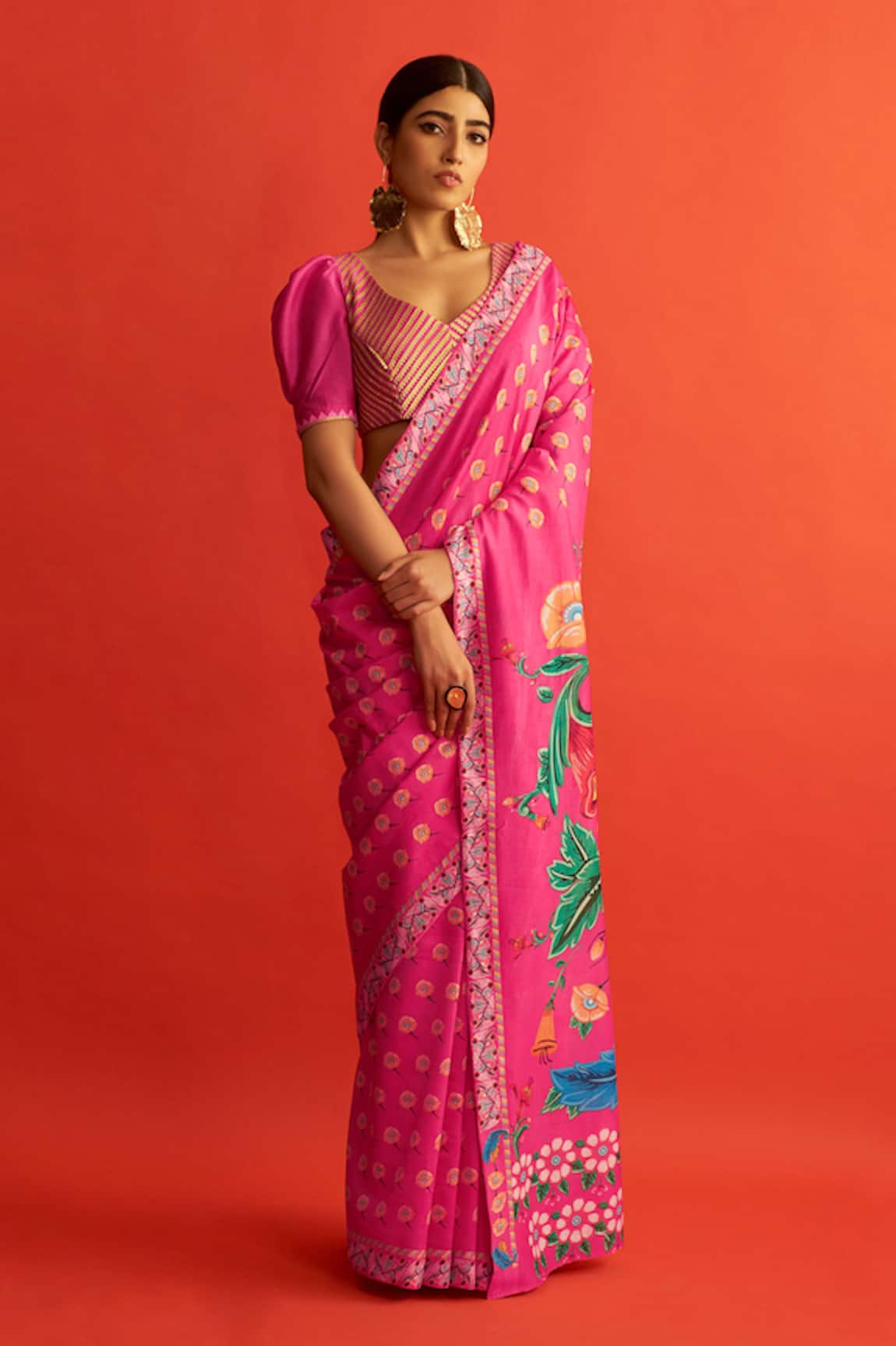 SAKSHAM & NEHARICKA Handwoven Chanderi Saree