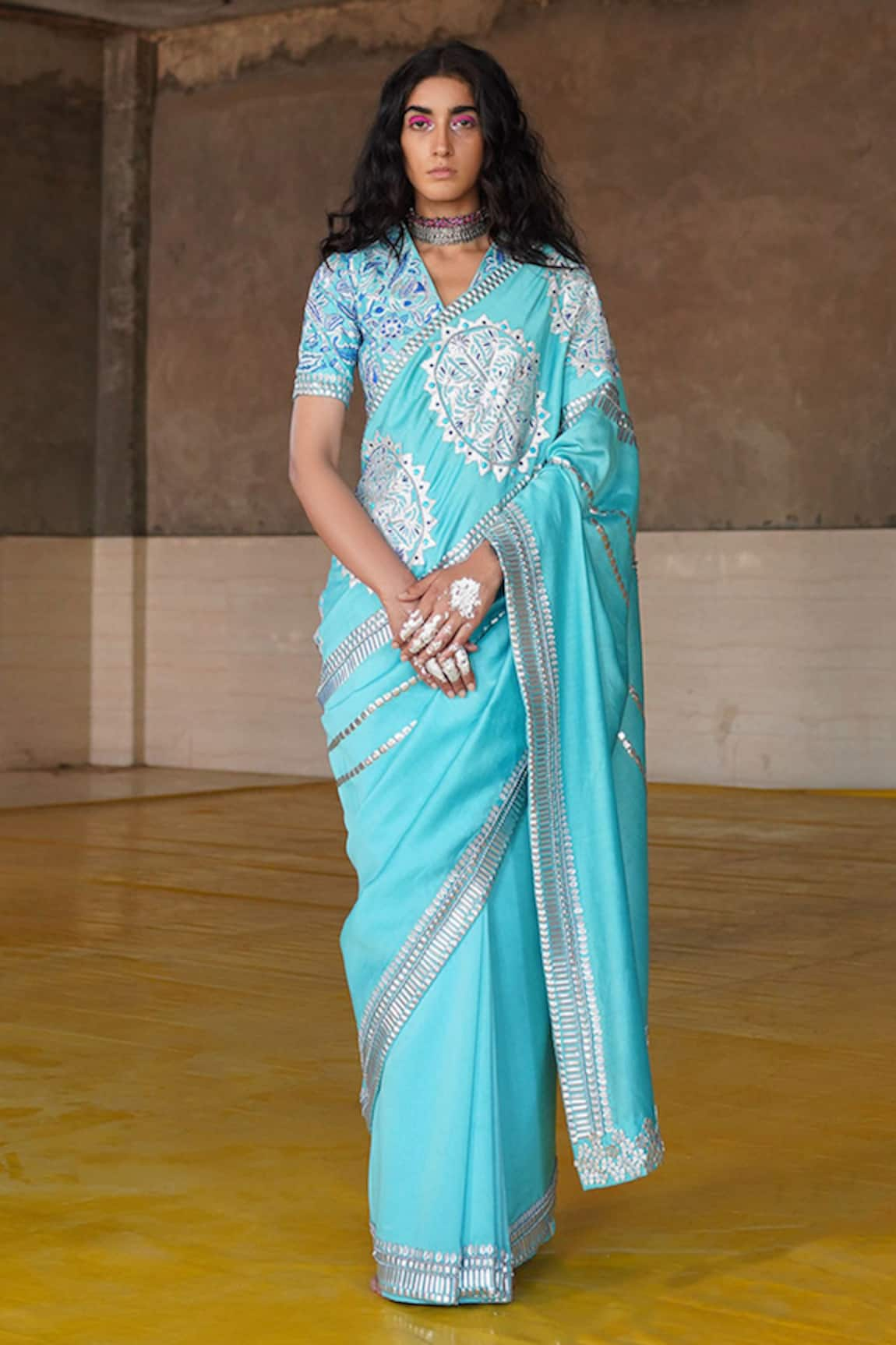 Saksham Neharicka Handwoven Chanderi Embroidered Saree