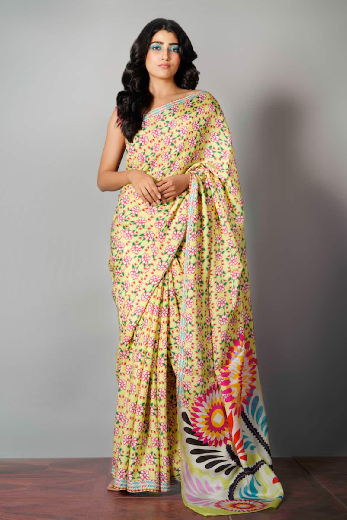 SAKSHAM & NEHARICKA Silk Printed Saree with Blouse Fabric