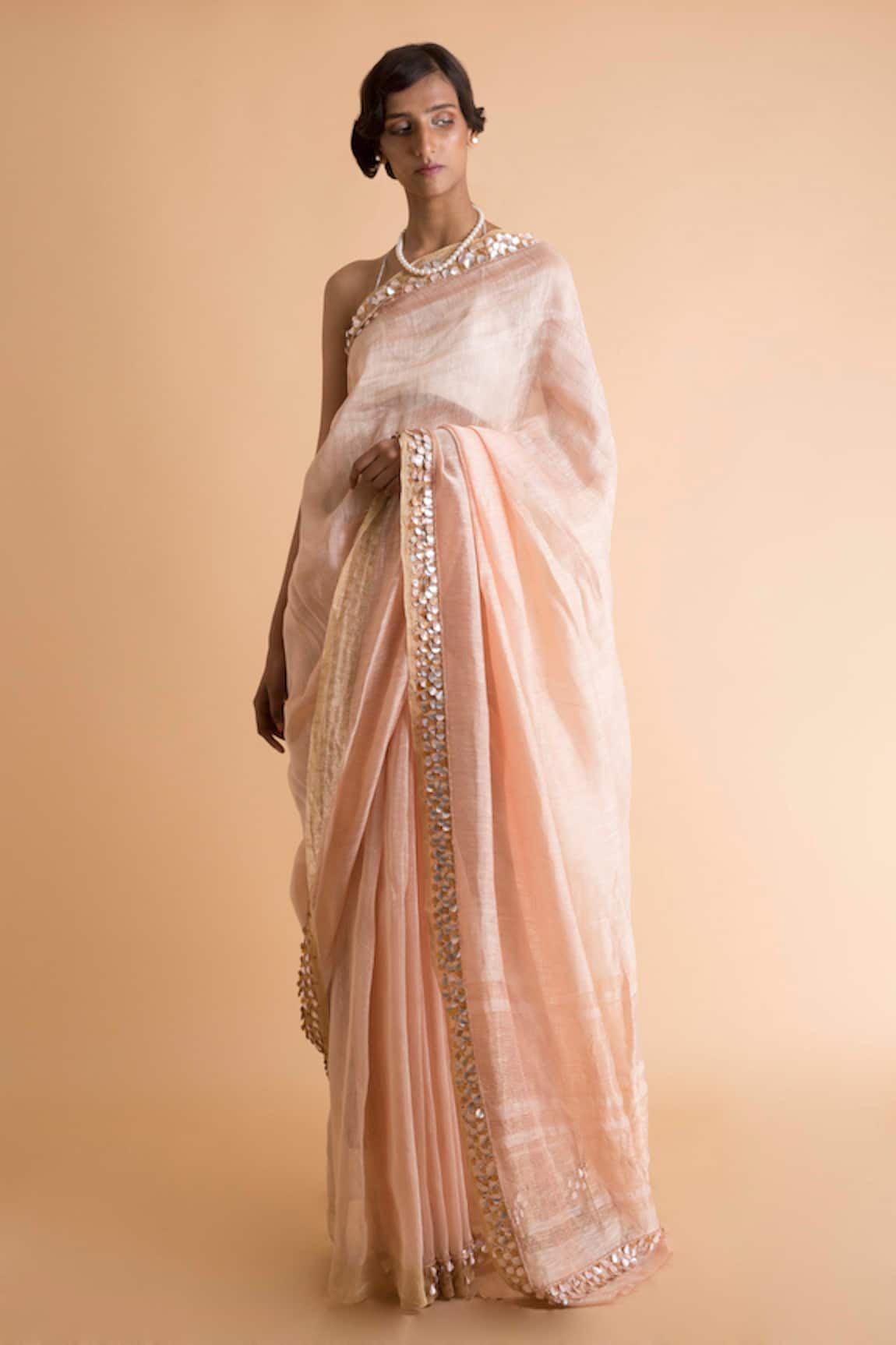 Saksham Neharicka Linen Silk Embroidered saree