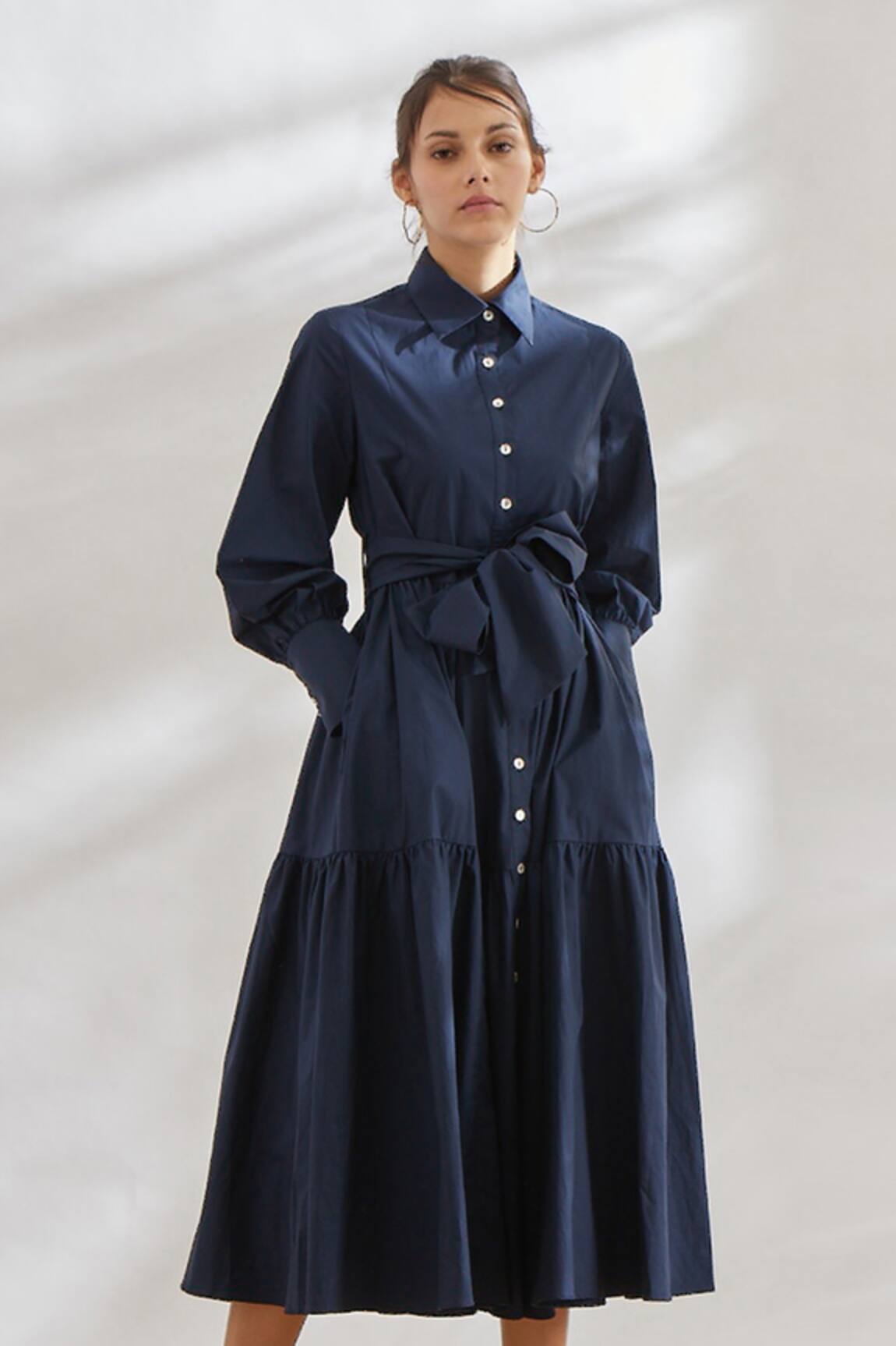 House Of Three Shirt Dress with Tie-Up