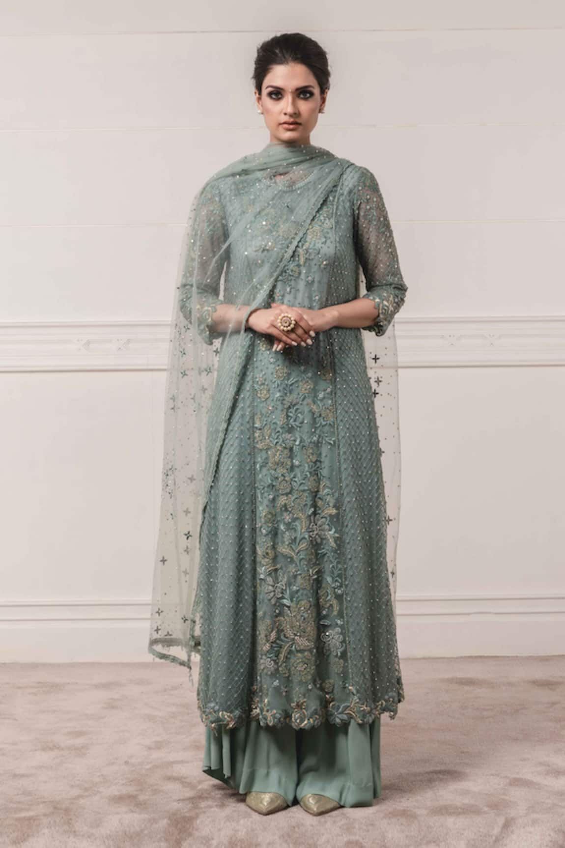 Tarun Tahiliani Embroidered Kurta Sharara Set 