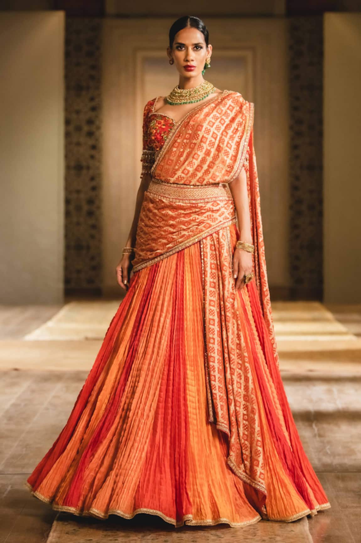 Tarun Tahiliani Chanderi Bridal Lehenga Set 