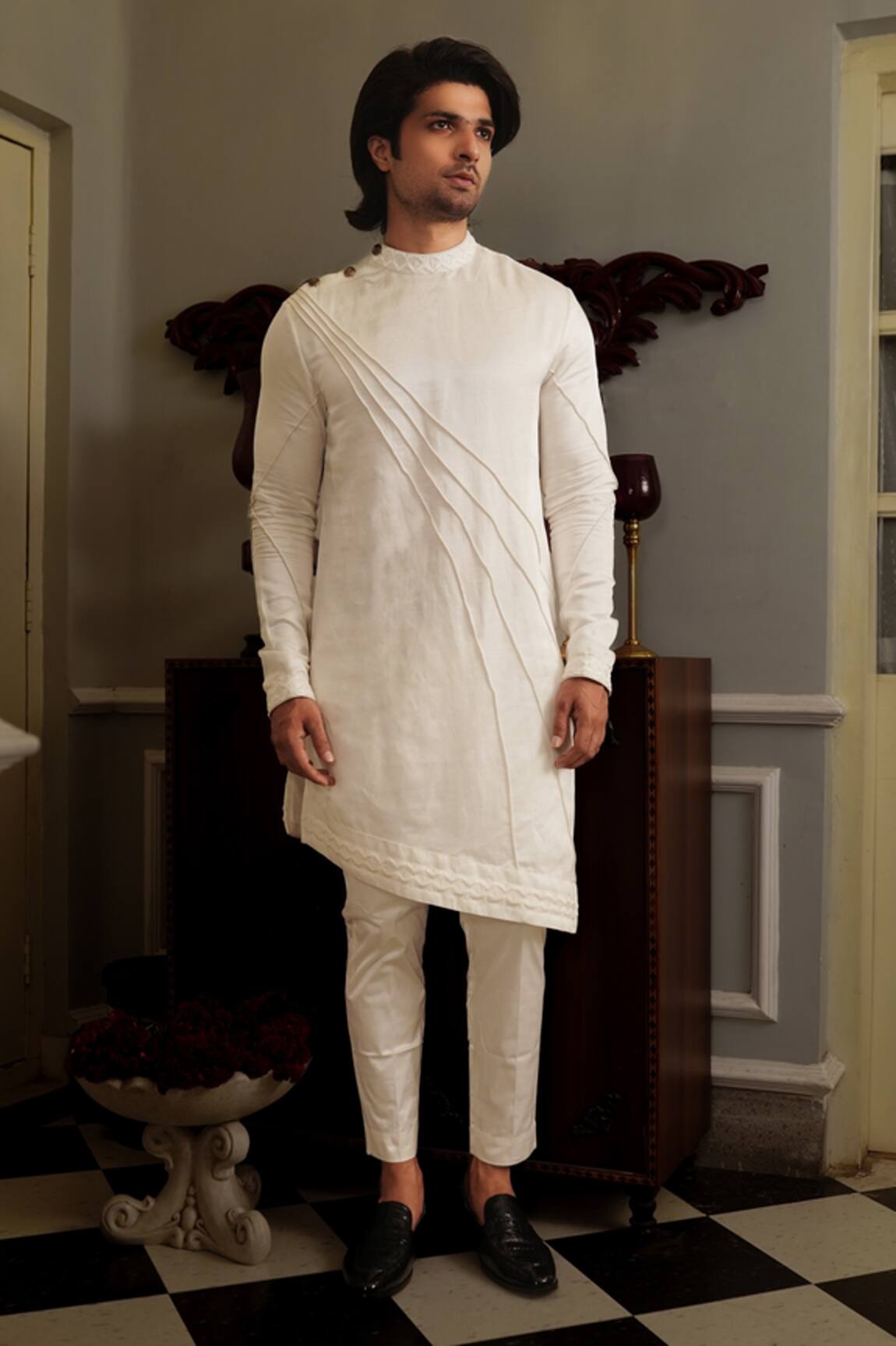 Yajy By Aditya Jain Dhwaja Silk Kurta Set 