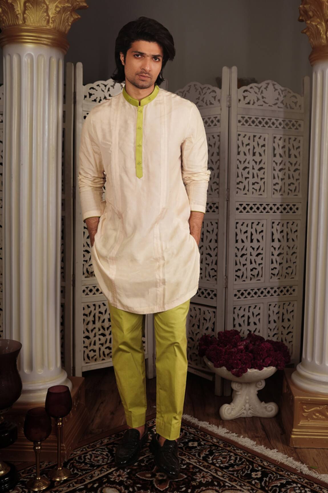Yajy By Aditya Jain Malya Silk Kurta Set 
