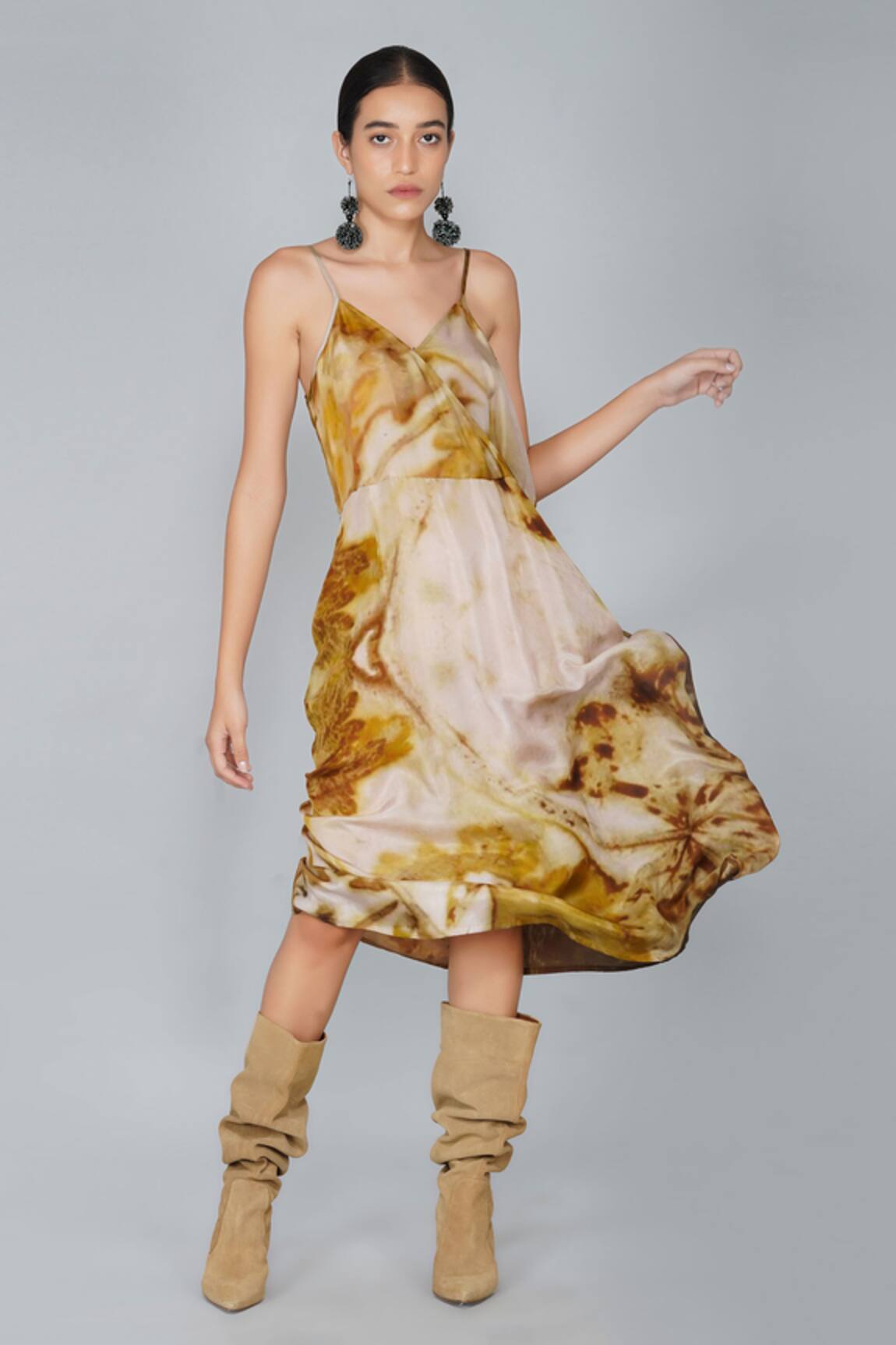 Yavi Silk Printed Dress 
