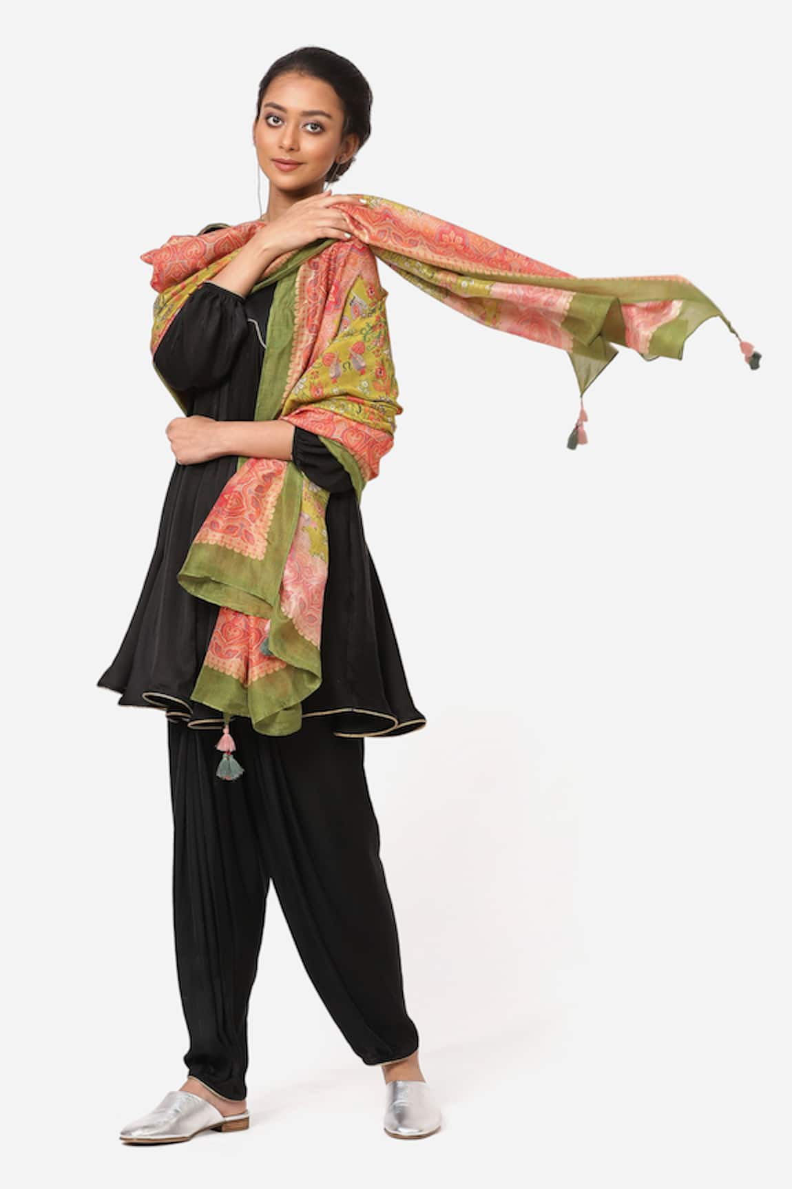 Yam India Printed Silk Chanderi Dupatta