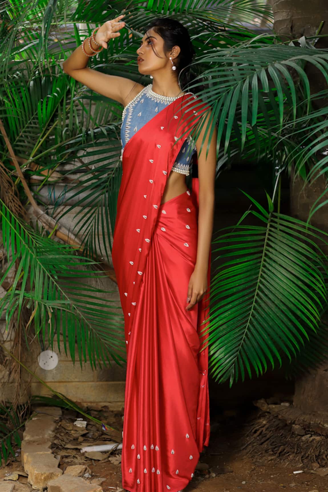 Shloka Sudhakar Embroidered Saree with Blouse 