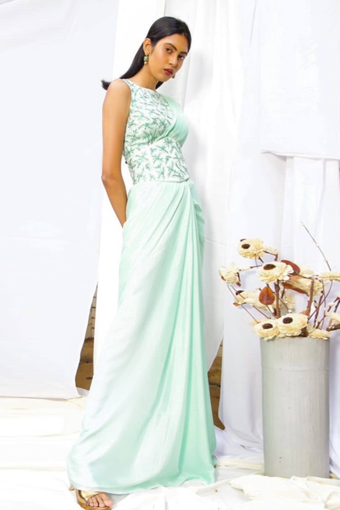 Shloka Sudhakar Saree with Embroidered Blouse