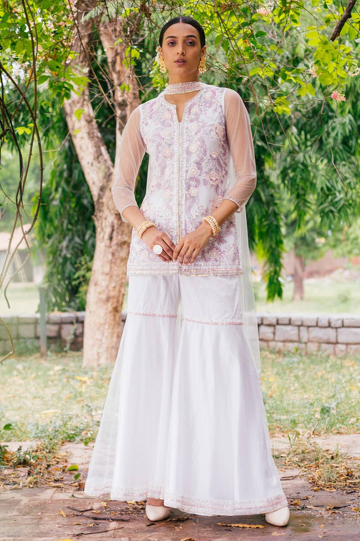 Tarini Vij Embroidered Kurta Sharara Set