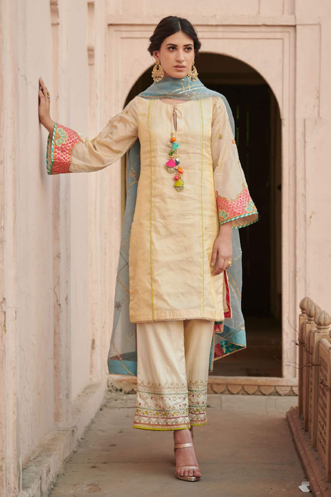 Rajiramniq Tissue Silk Kurta Set