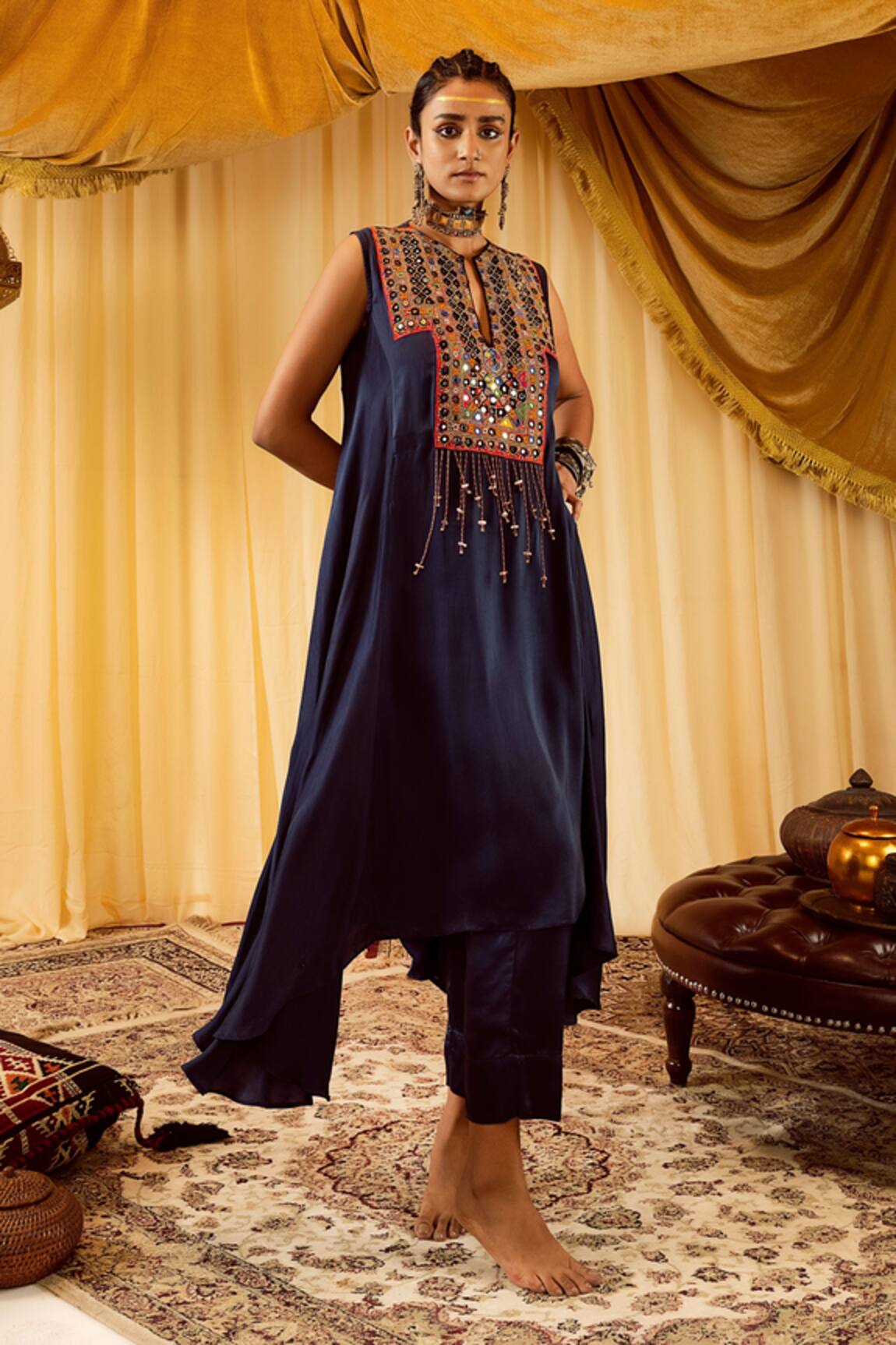 Zariya The Label Asymmetric Kurta & Pant Set