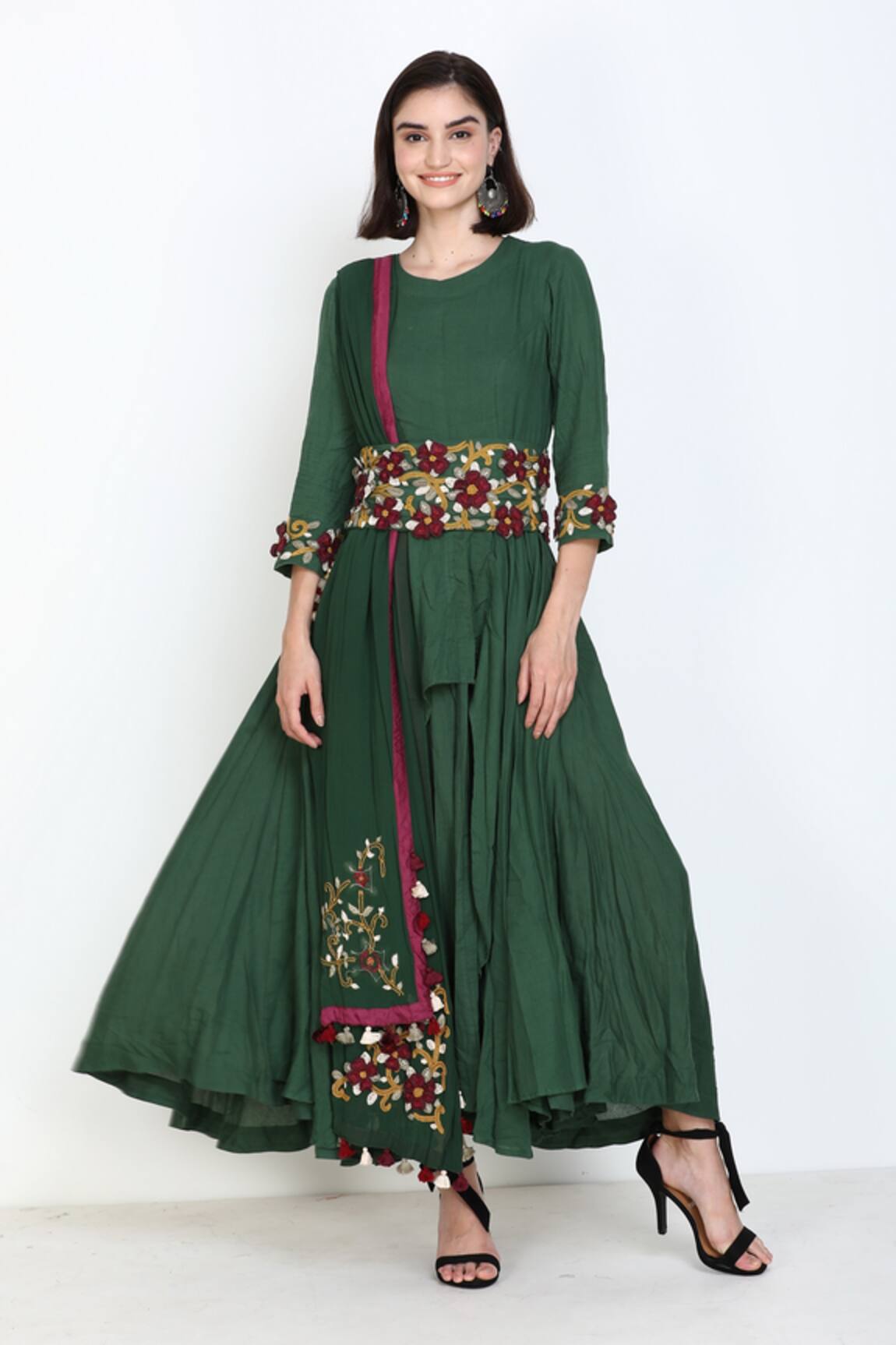 Zariya The Label Tiered Kurta Palazzo Set