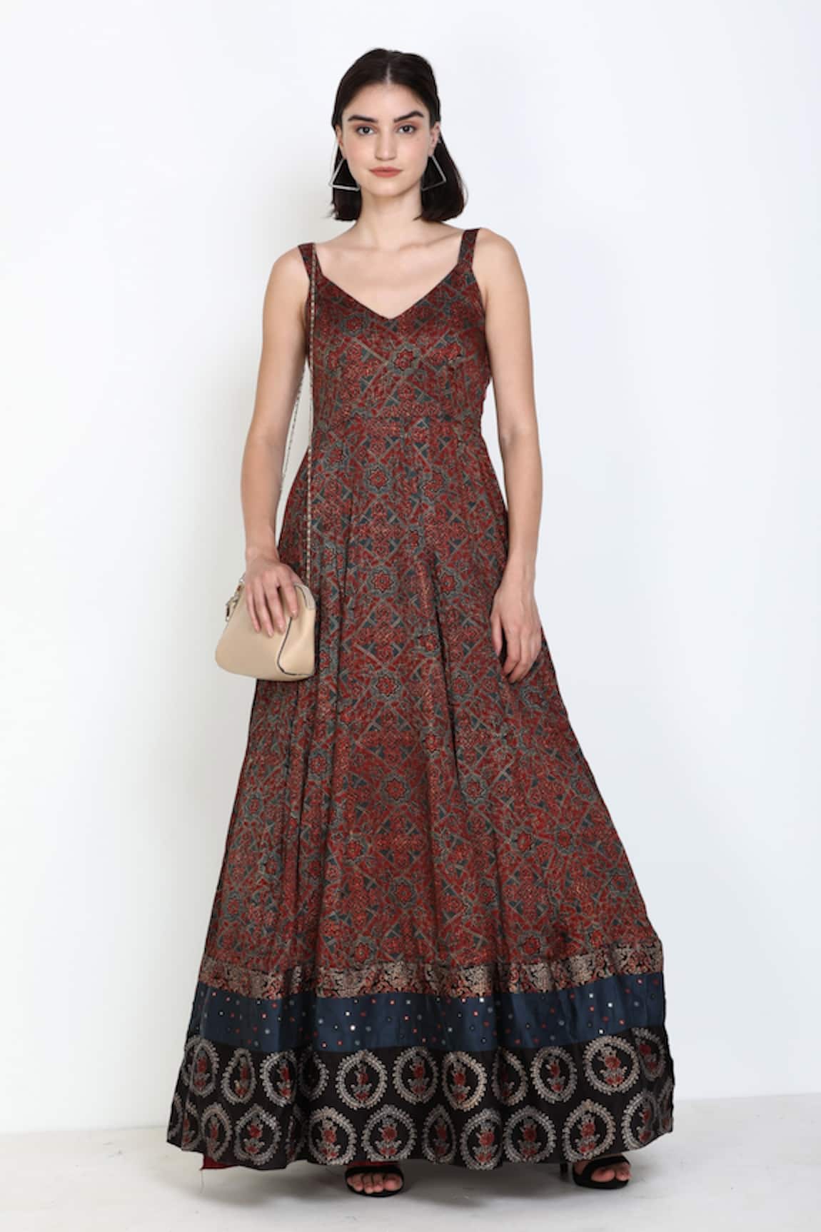 Zariya The Label Ajrakh Print Gown