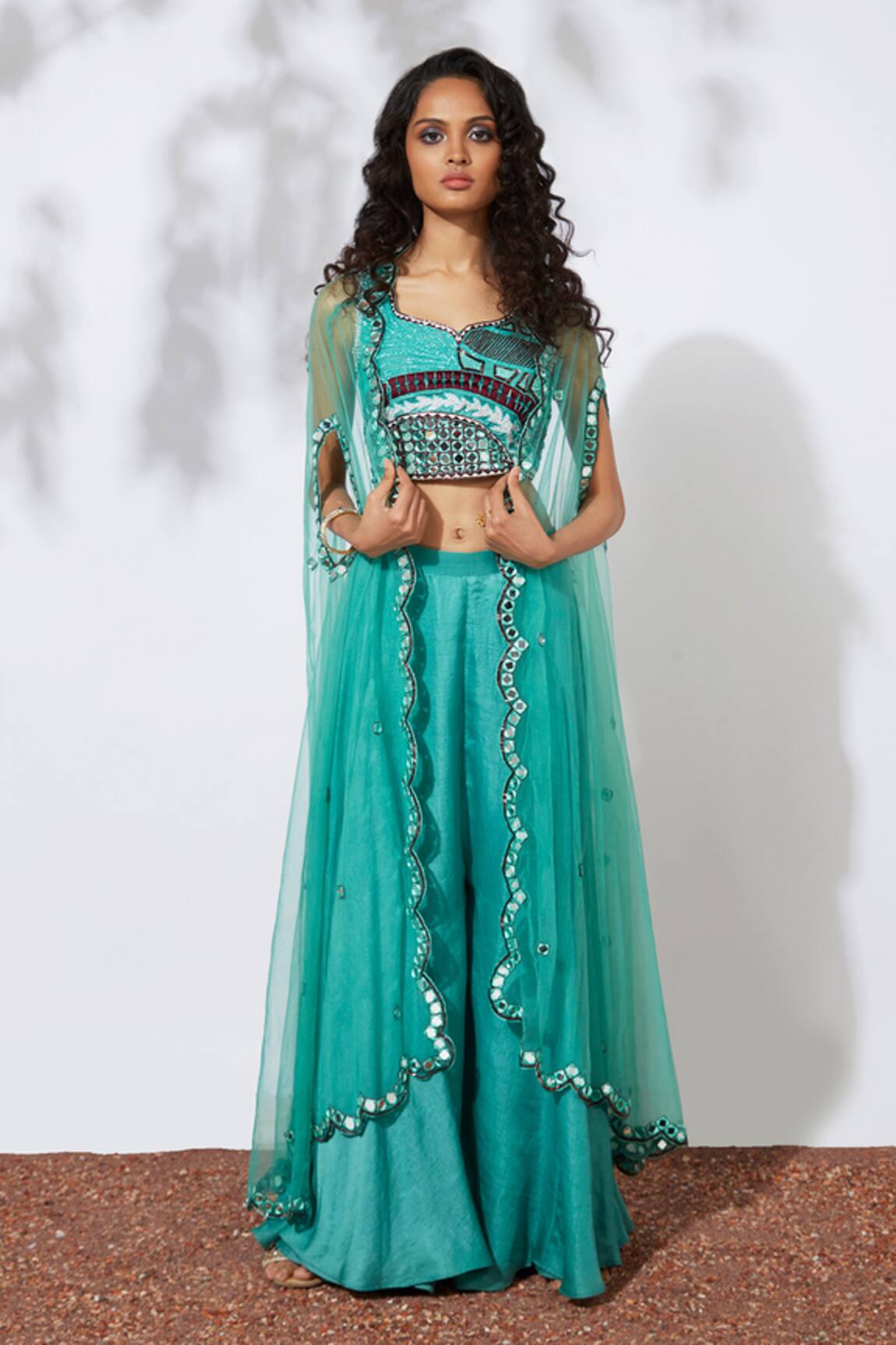 Mehak Murpana Embellished Cape & Palazzo Set 