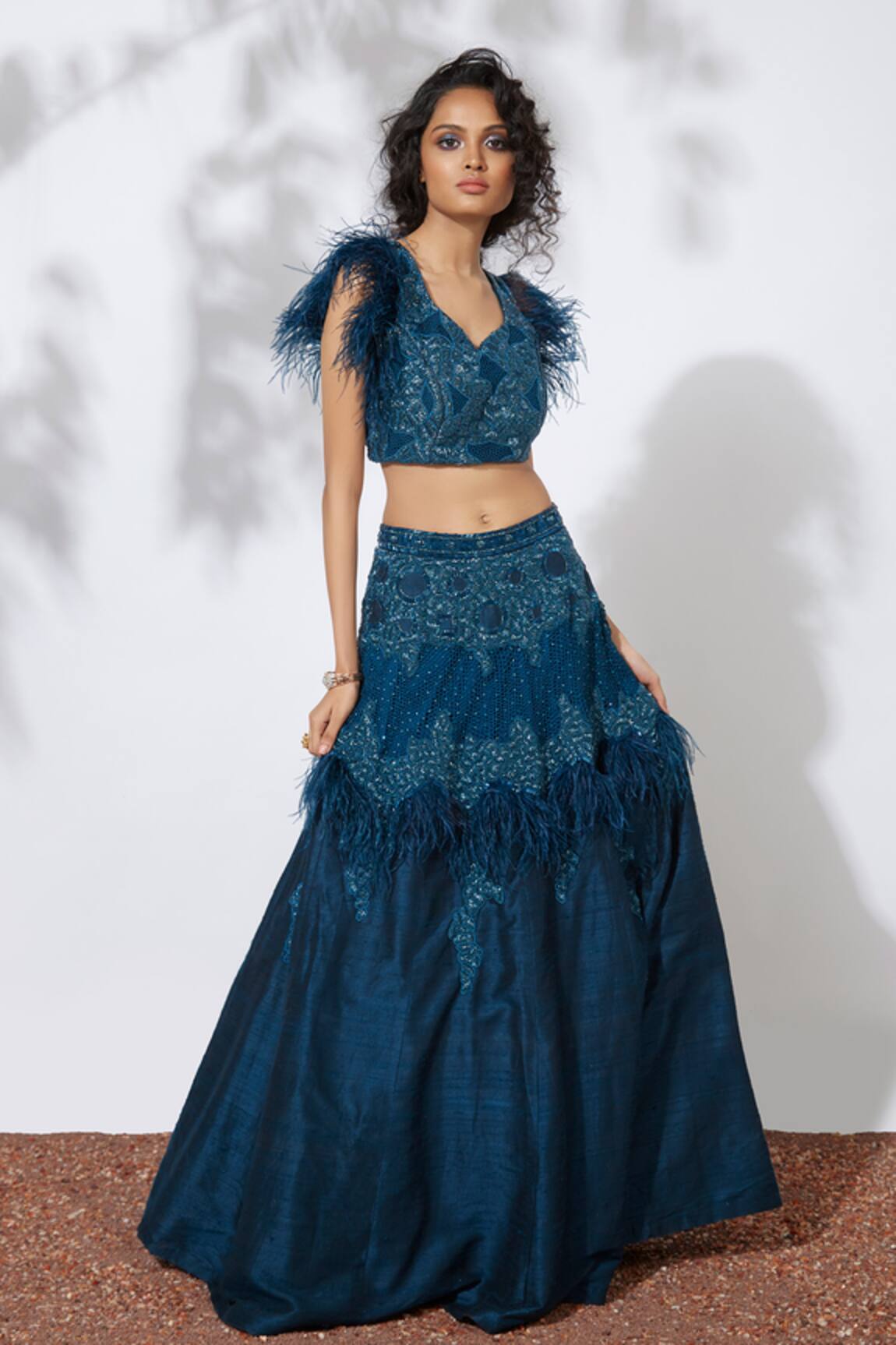 Mehak Murpana Silk Crop Top & Lehenga Set 