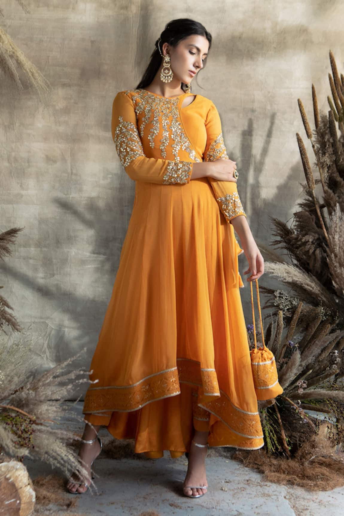 Rachit Khanna Embroidered Anarkali & Pant Set