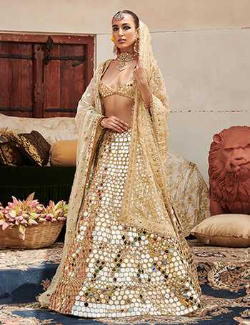 slim fit dress slacks JUTE GEORGETTE OFF White INDIAN WEDDING GOWN L main image 0