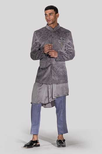 Dual Brown Silk Bandhgala Set