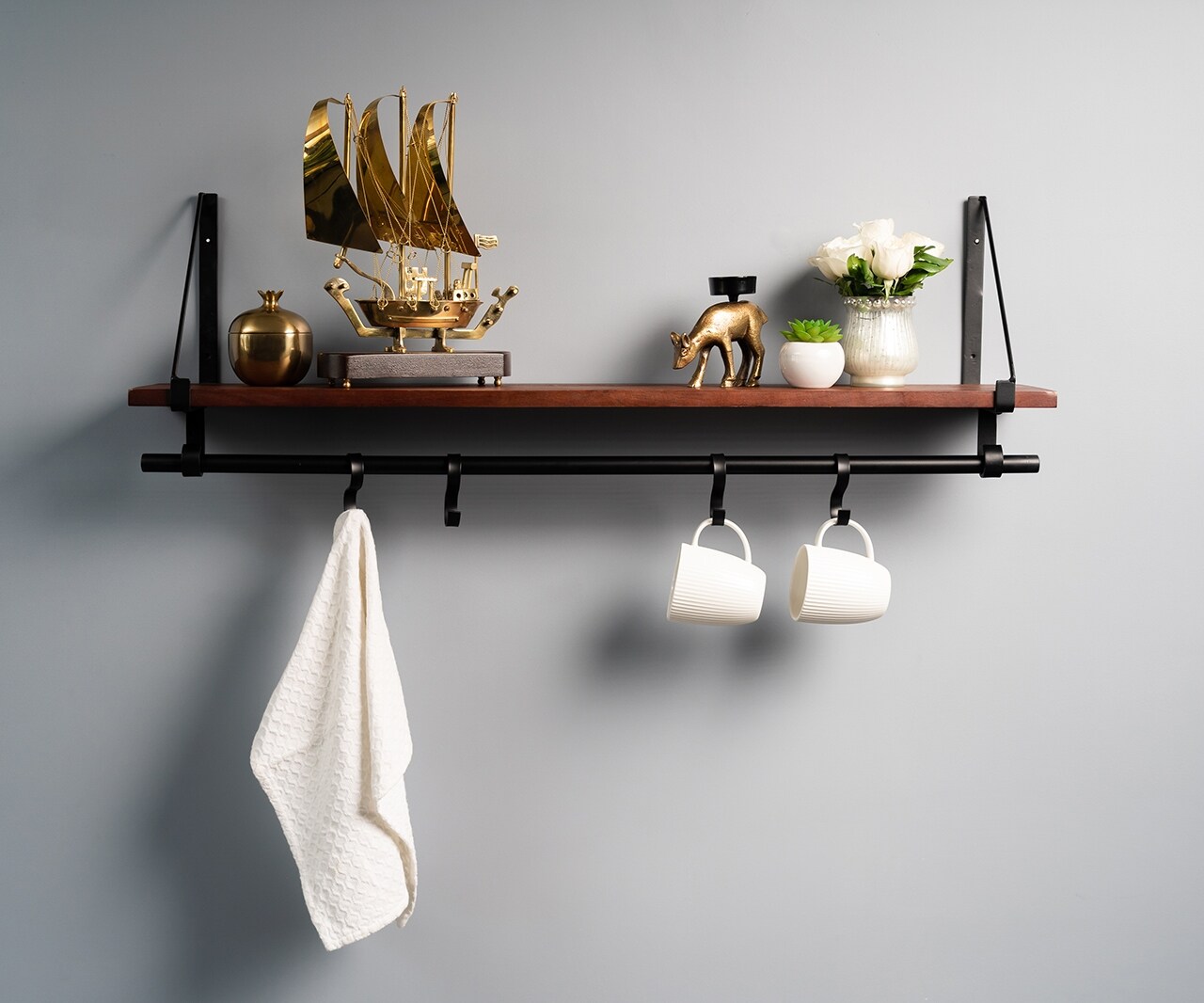 S.G. Home Wooden Floating Shelf