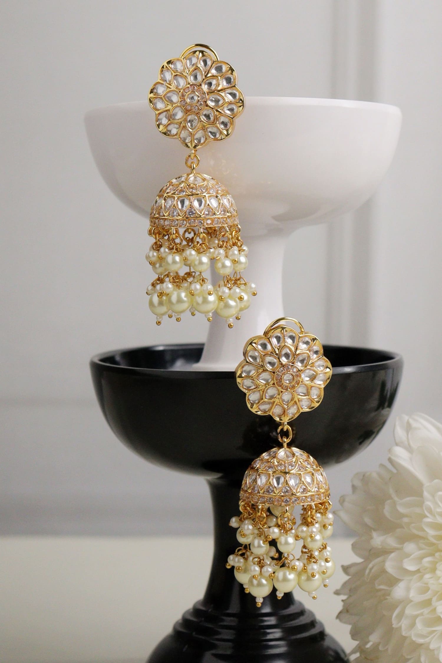 Curio Cottage Flower Shaped Jhumka Earrings