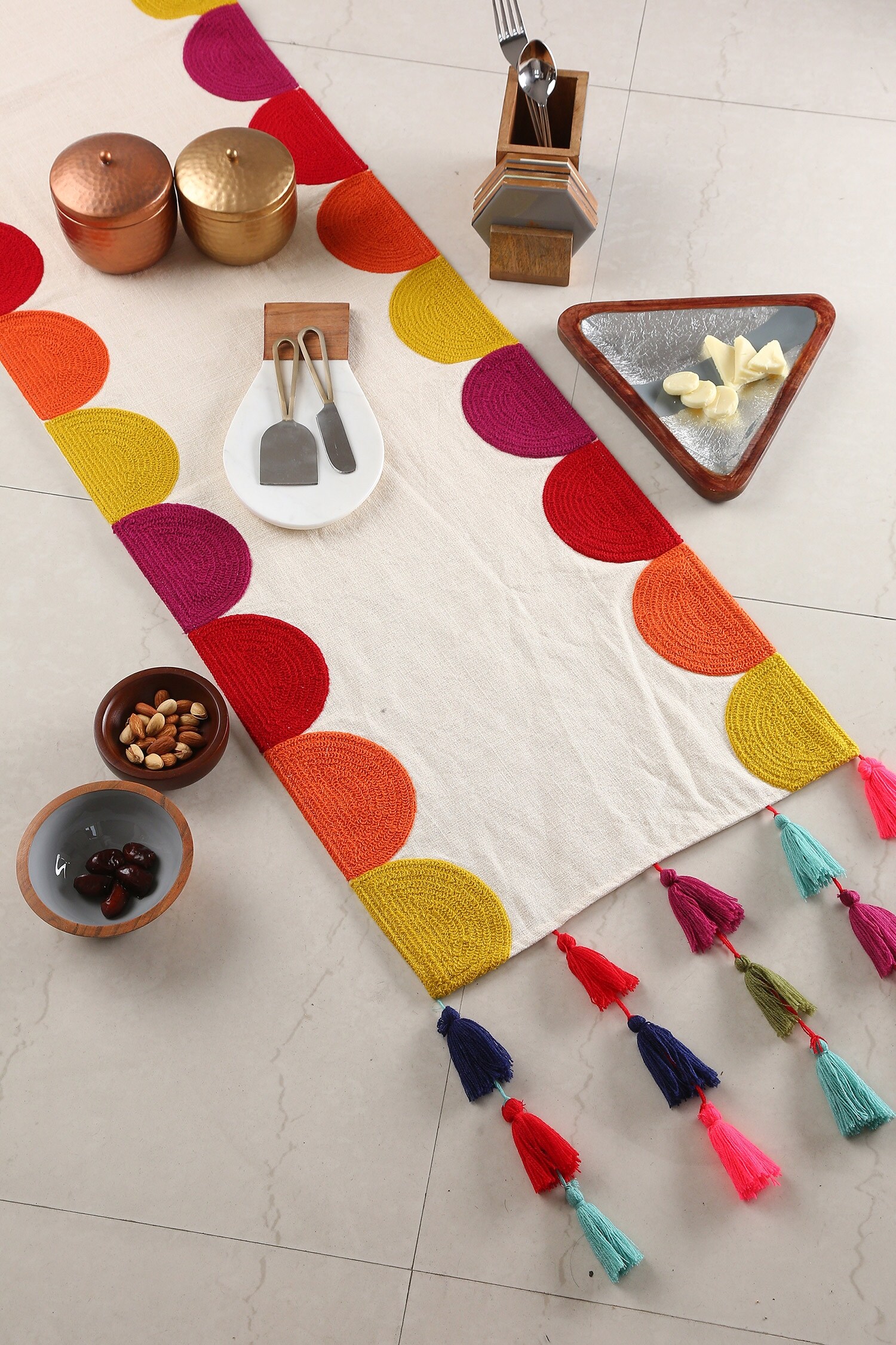 Amoli Concepts Border Embroidered Table Runner