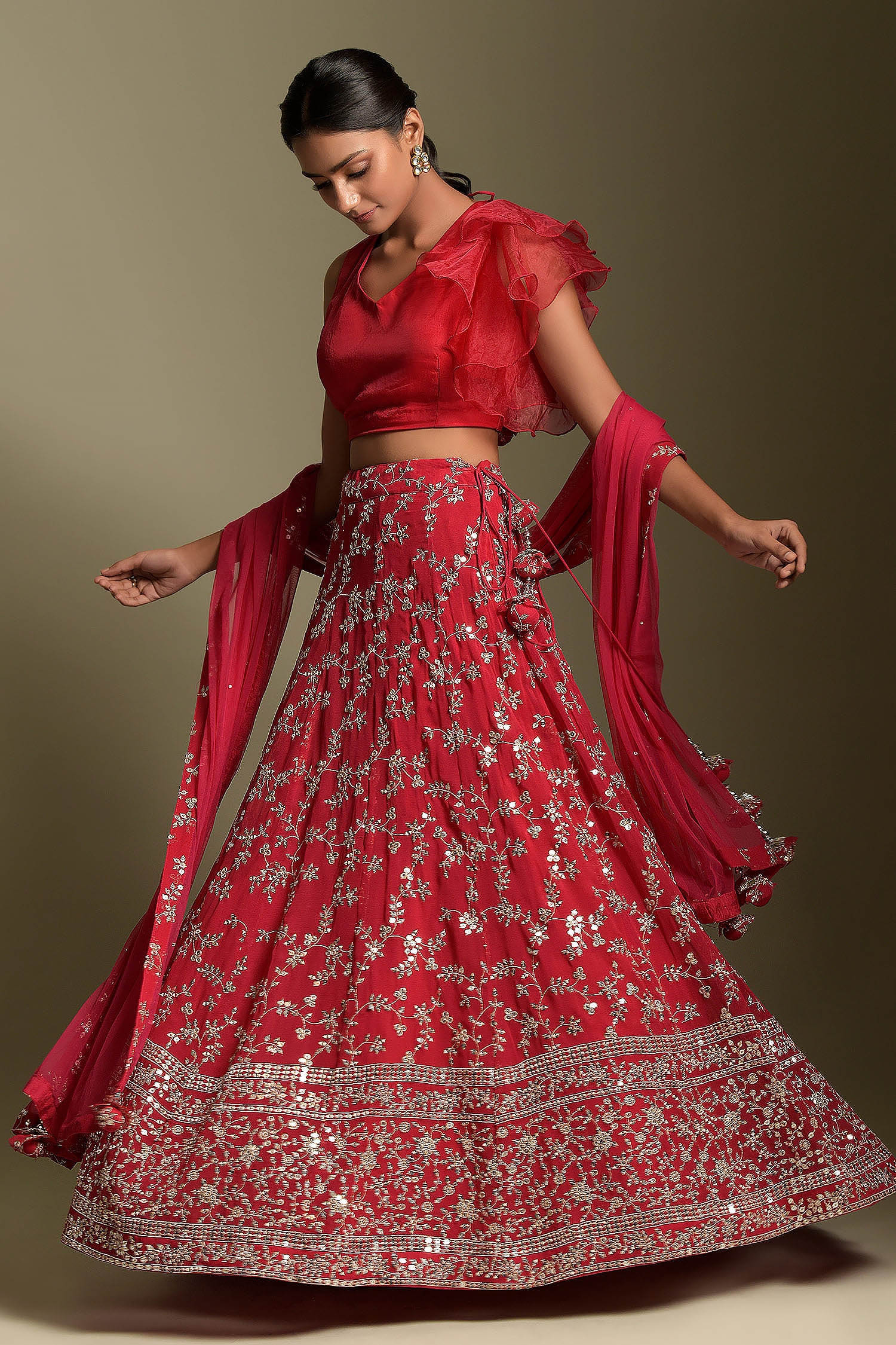 Two Sisters By Gyans Sequin Embroidered Lehenga Set