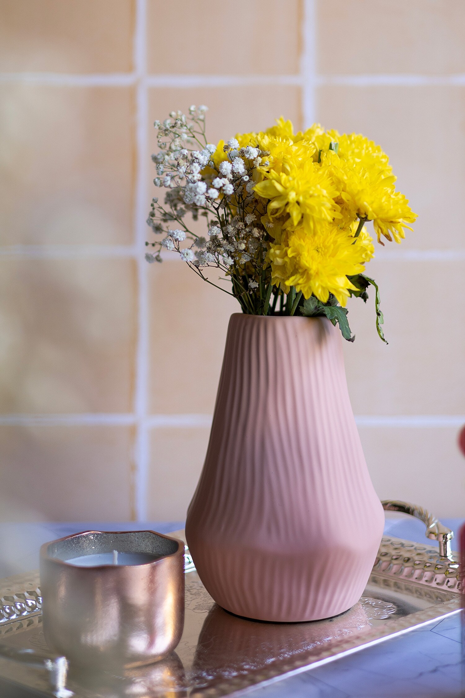 Buy H2H Princeton Linear Textured Vase Online Aza Fashions