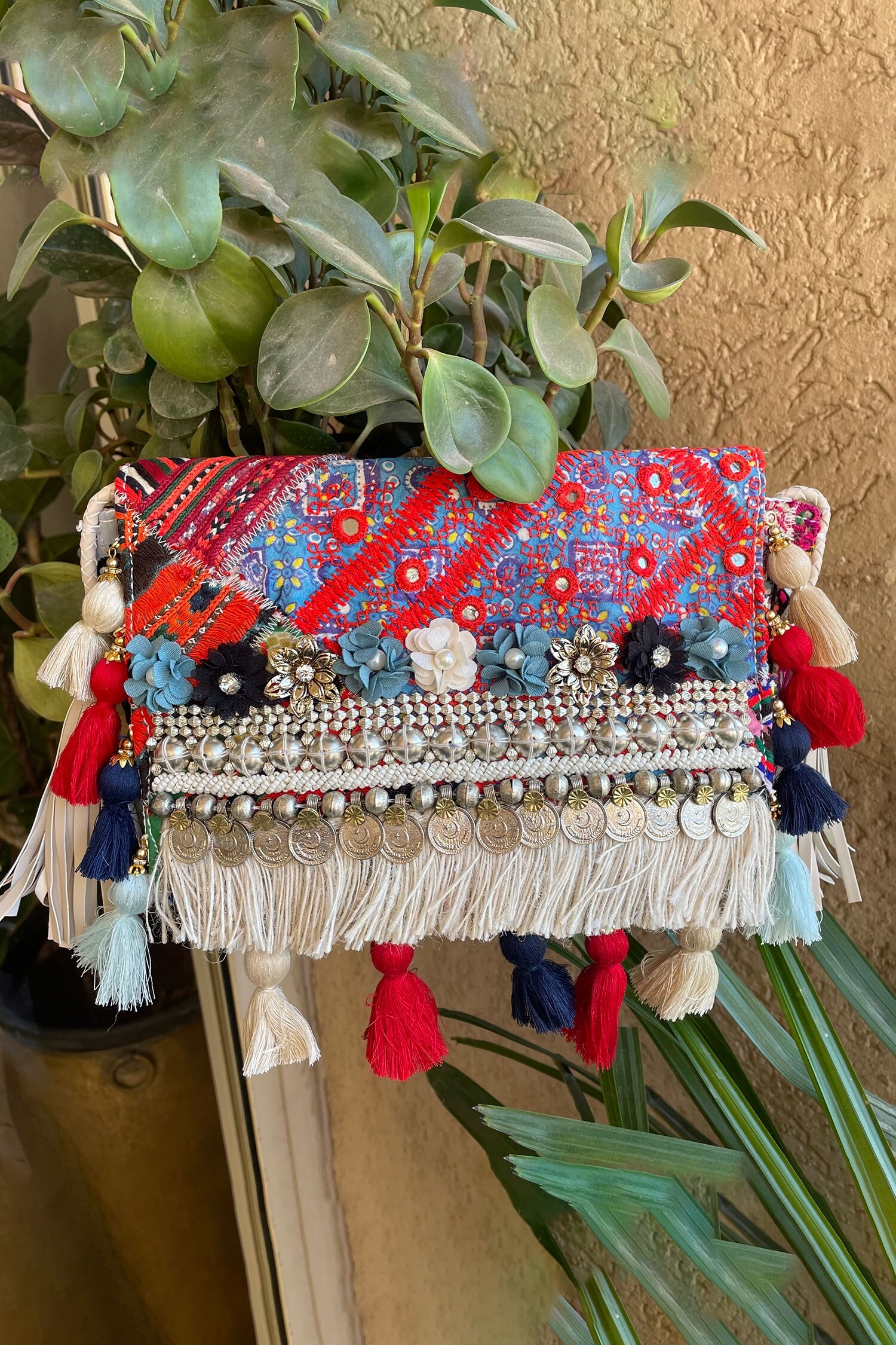Bhavna Kumar Cotton Embellished Boho Sling Bag