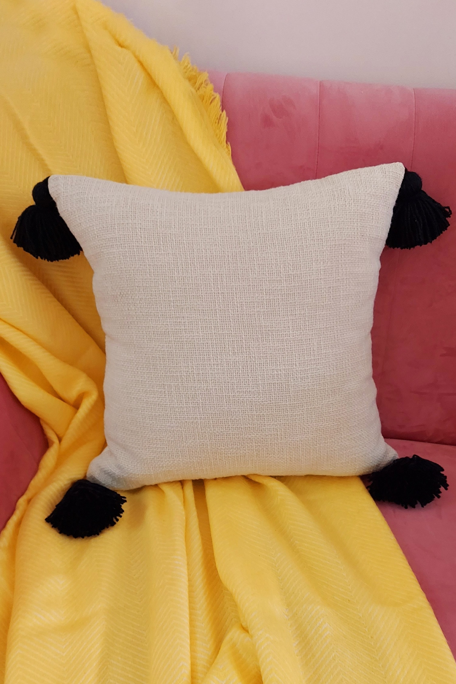 Buy Throwpillow Jute Tassel Cushion Cover Online Aza Fashions