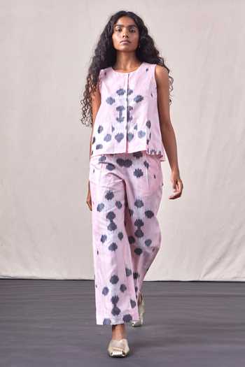 Fiorita Supima Cotton Pink Top with Pant Set main image 0