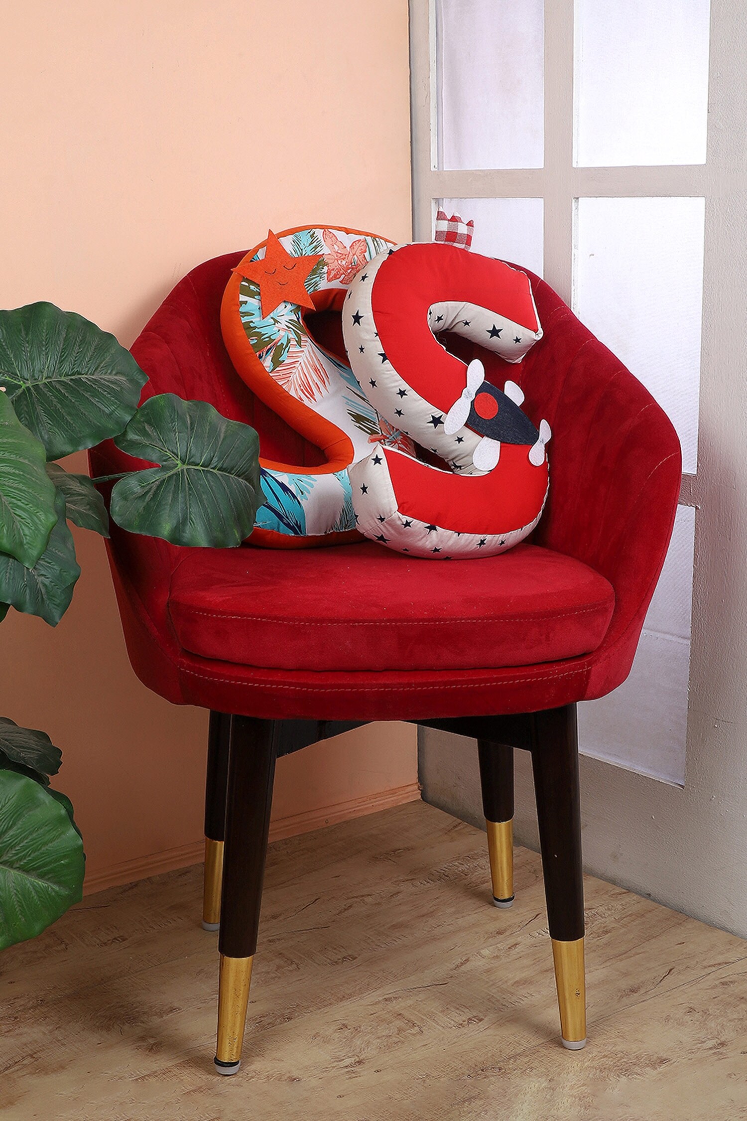 Buy My Gift Booth S Alphabet Shape Cushion Set Of 2 Online Aza Fashions