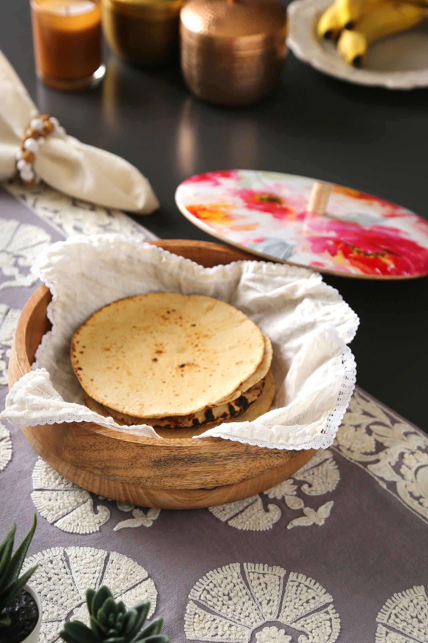 Amoli Concepts Floral Design Roti Box