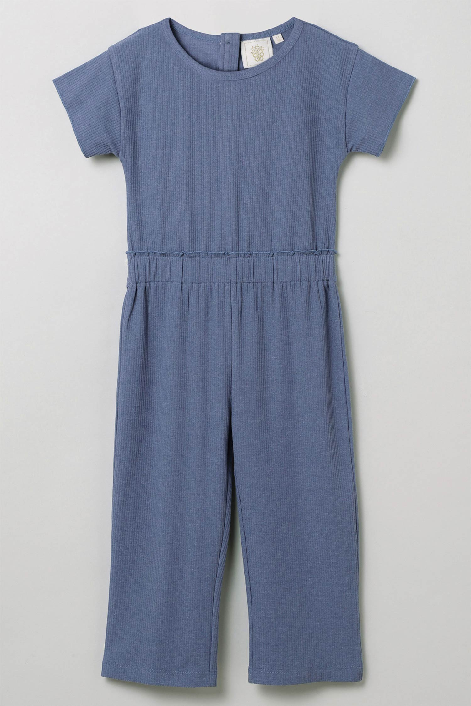 Buy Byb Premium Blue Round-neck Jumpsuit For Girls Online | Aza Fashions