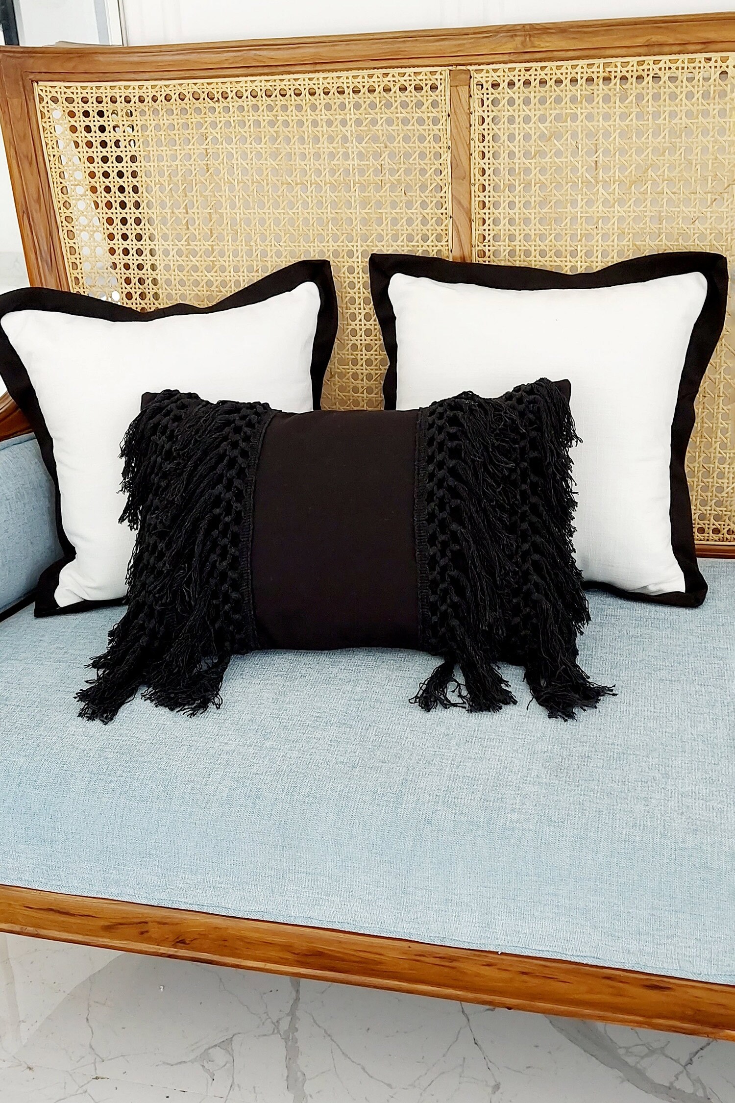 Buy Throwpillow Boho Fringe Lumbar Cushion Cover Online Aza Fashions
