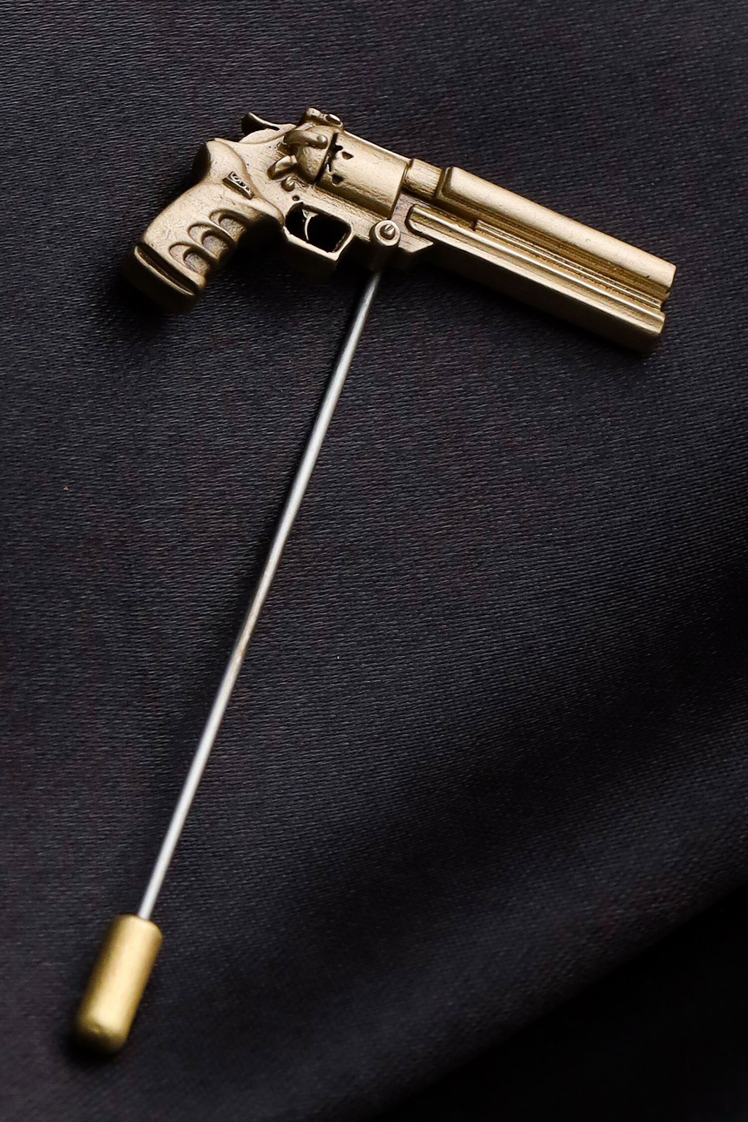 Buy Cosa Nostraa Gold Power Gun Lapel Pin Online Aza Fashions