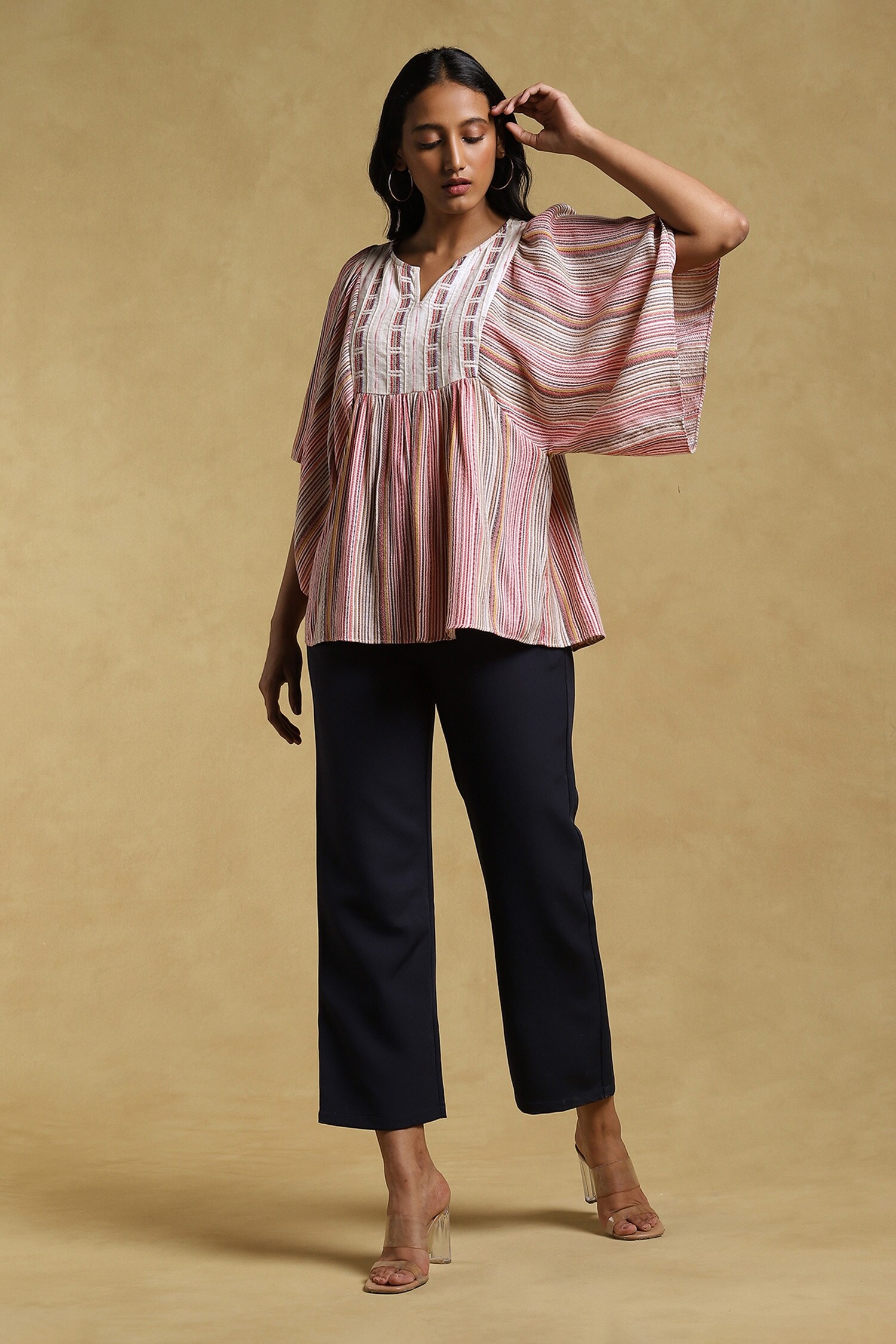 Ritu Kumar Multi Color Striped Pattern Kurta