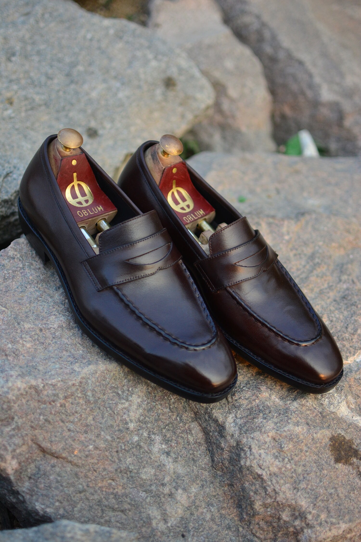 Oblum Brown Argetenian Full Grain Crust - Leather Handcrafted Penny Loafers