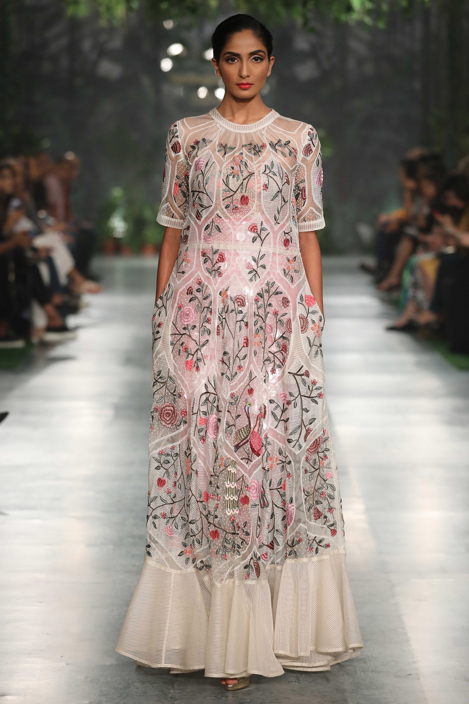 Buy Rahul Mishra Off White Dareecha Hand Embroidered Maxi Dress Online ...