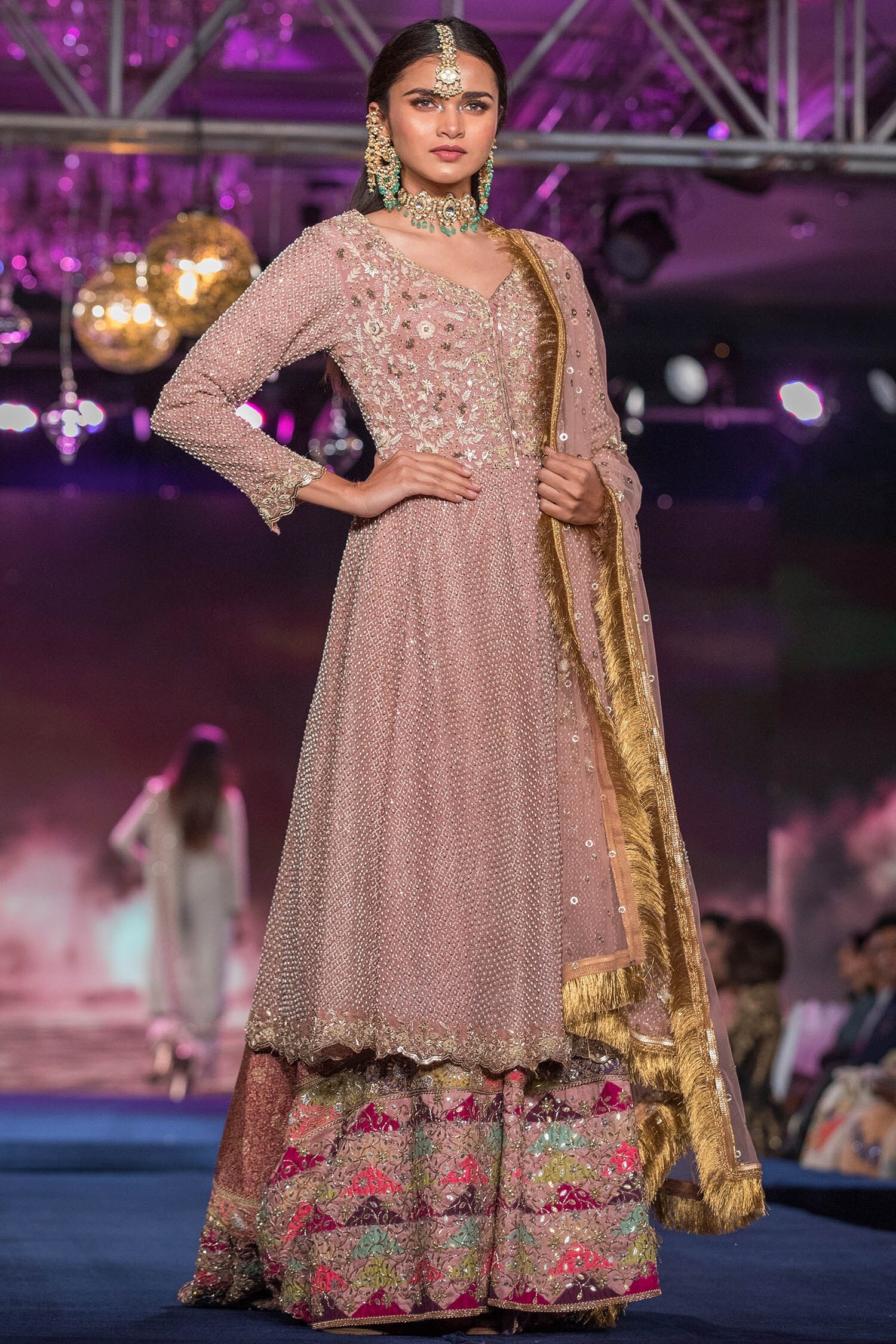 House of Kotwara Purple Embroidered Kurta Sharara  Set