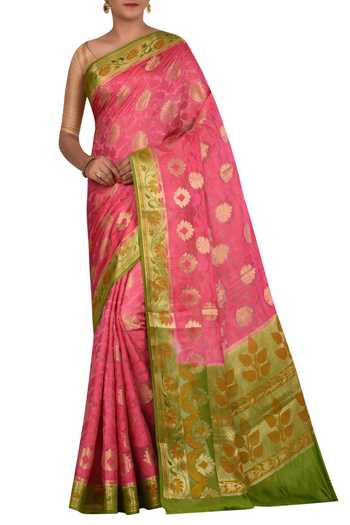 Gargi Pink Pure Banarasi Silk Saree