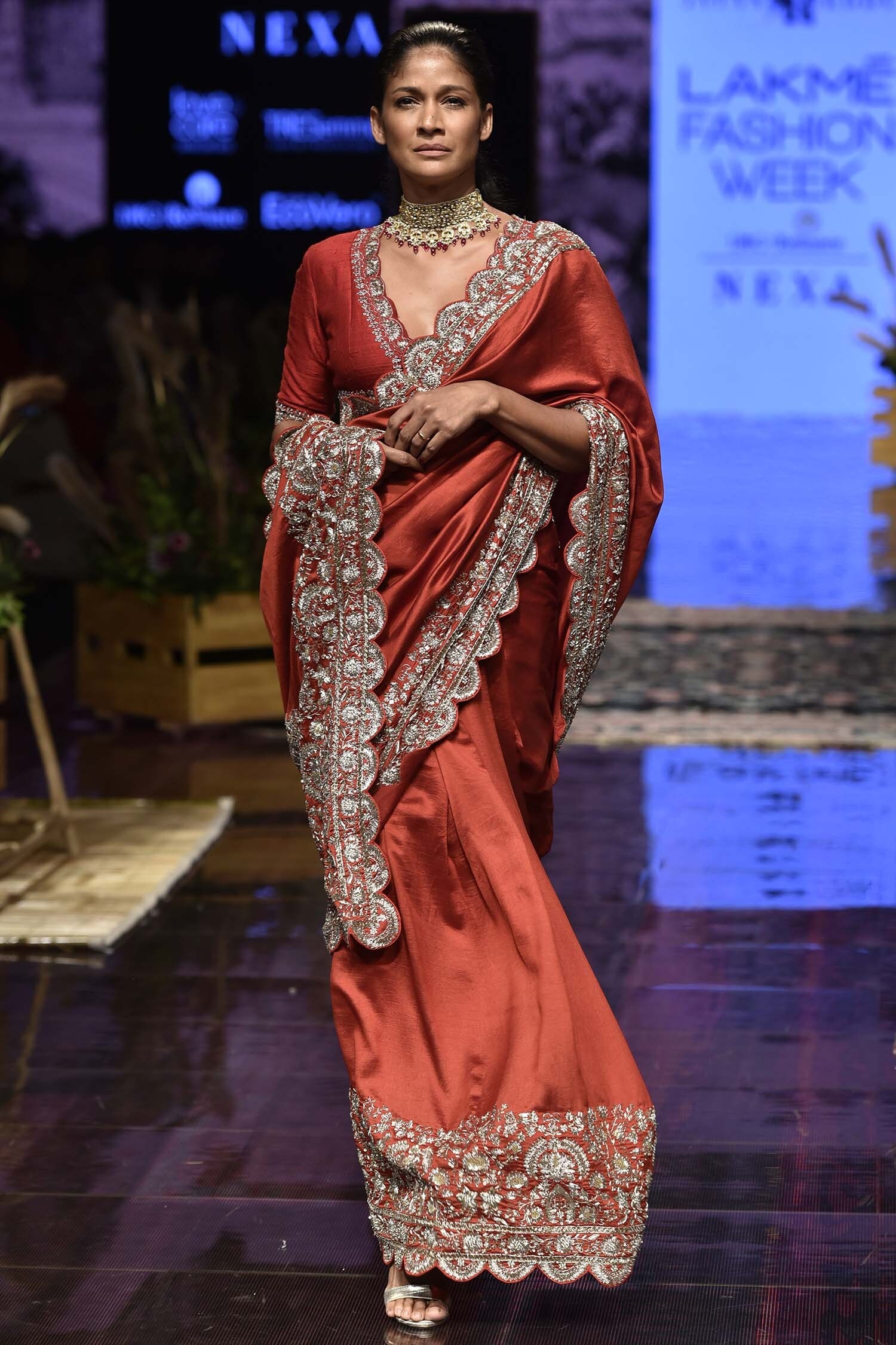 JAYANTI REDDY Red Silk Saree Set